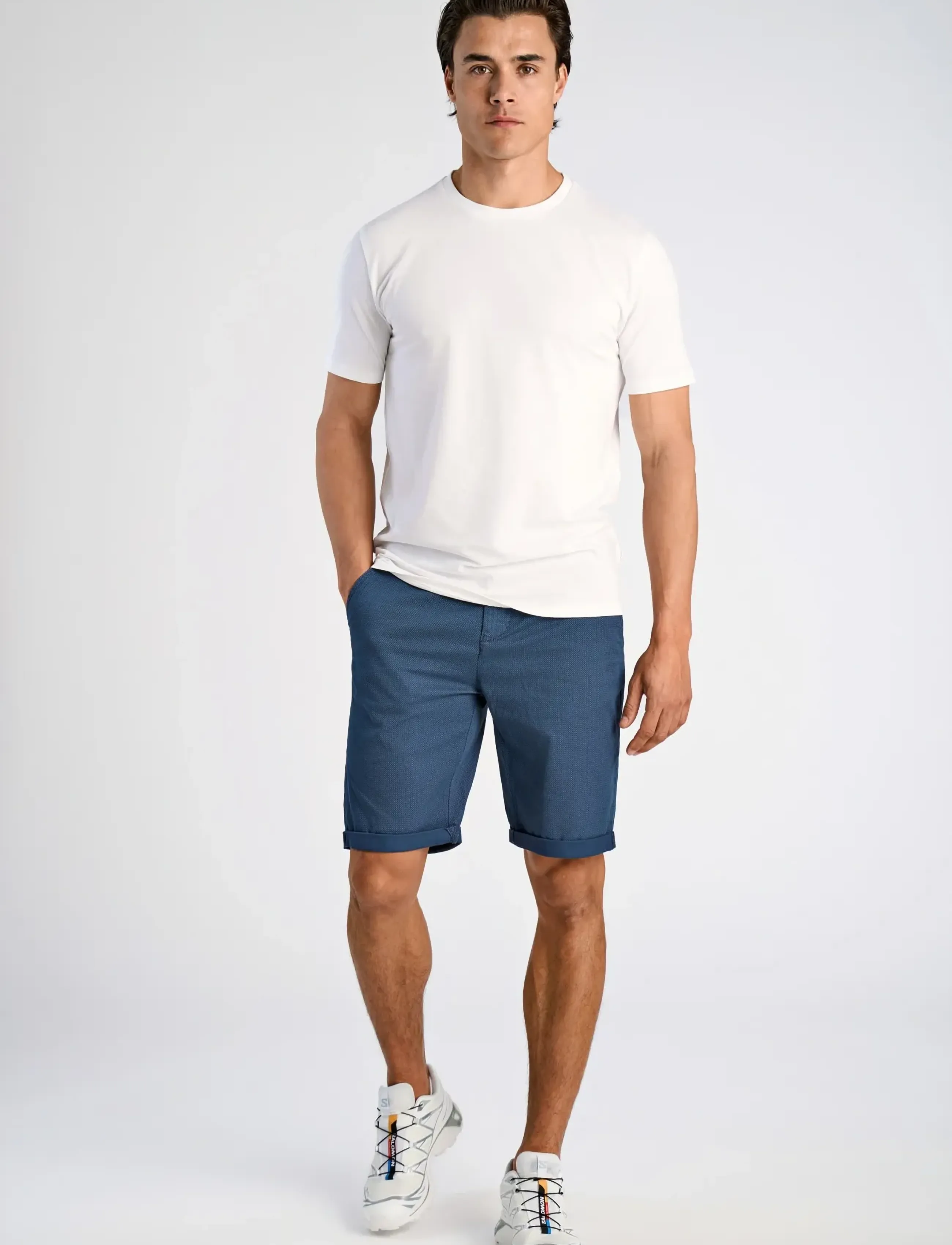 Lindbergh Superflex AOP chino shorts - Shorts - NAVY / navy
