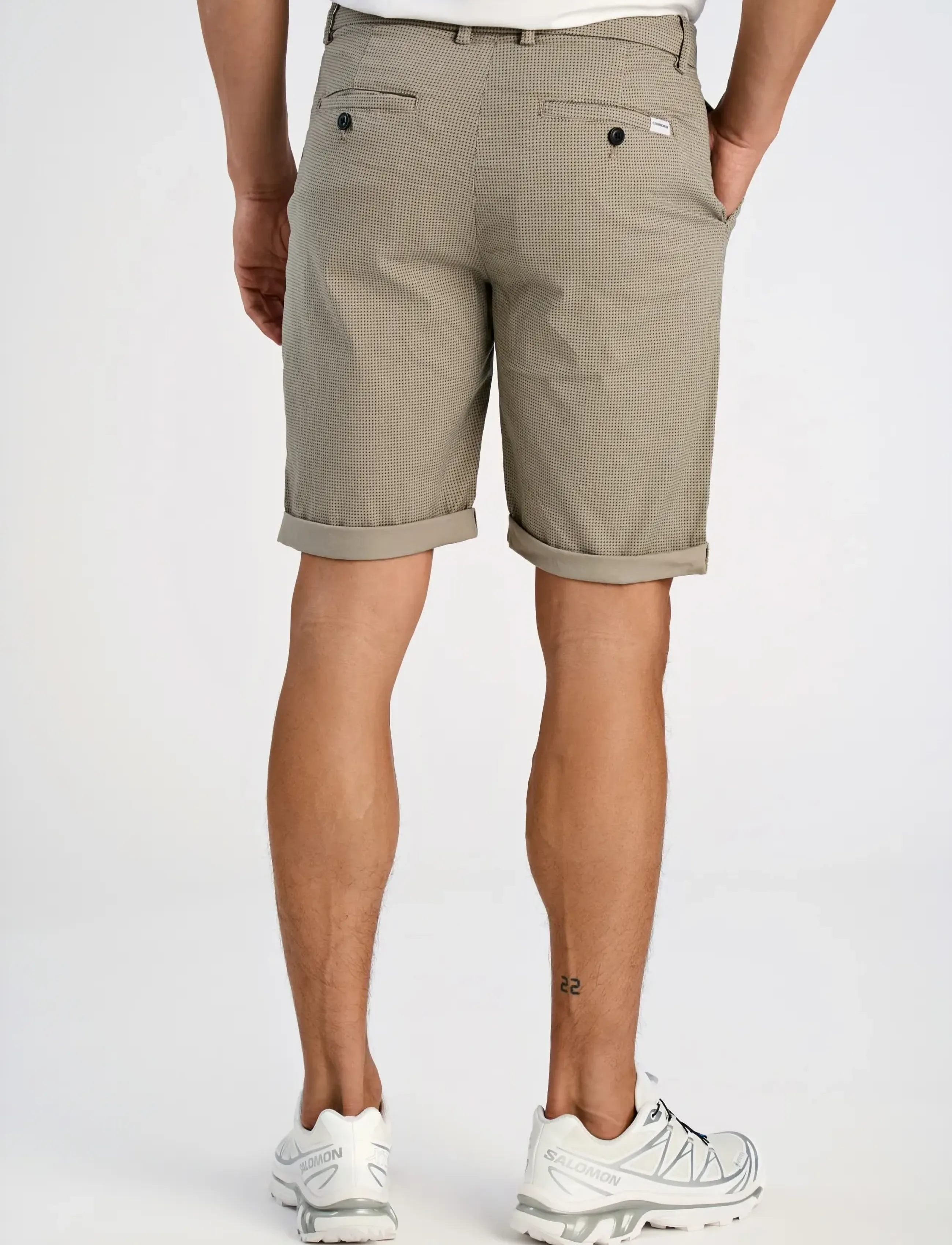 Lindbergh - Superflex AOP chino shorts - chino-shortsit - stone - 4