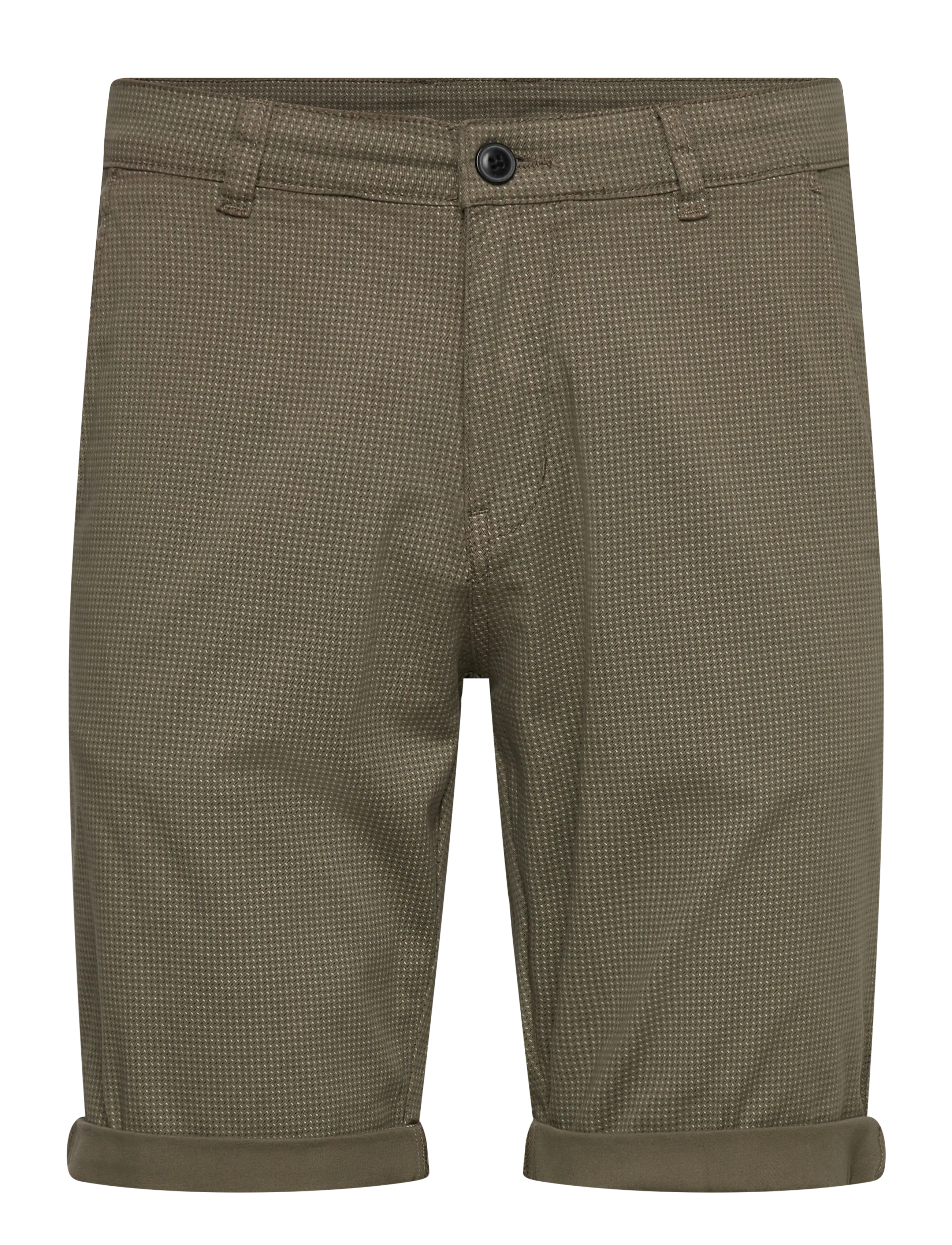 Lindbergh AOP Superflex chino shorts - Shorts - ARMY / brown