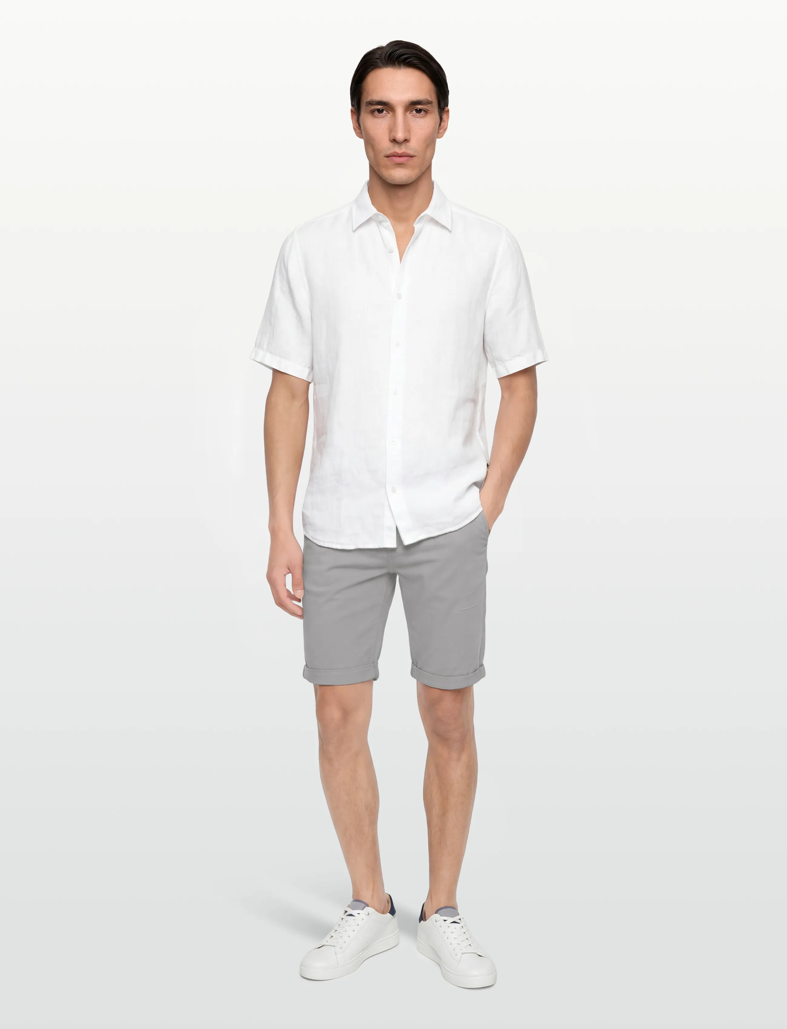 Lindbergh - Superflex chino shorts - chinos shorts - grey - 0