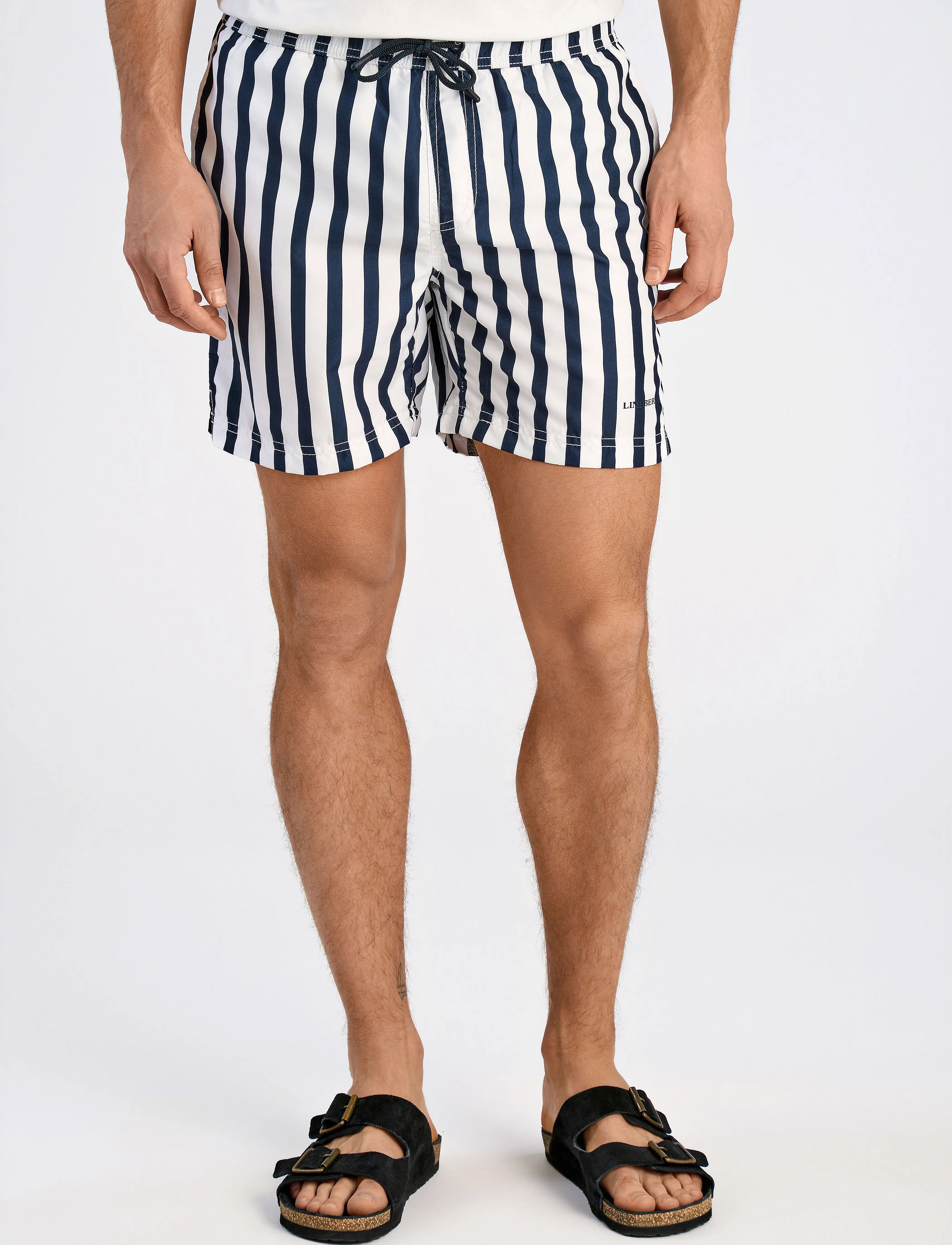 Lindbergh - Striped swim shorts - laveste priser - navy - 3
