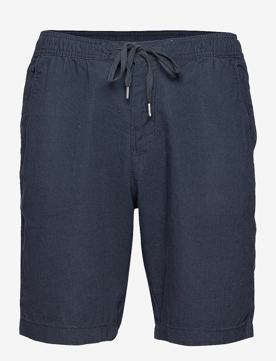 Lindbergh - Linen elastic waist shorts - navy - 0