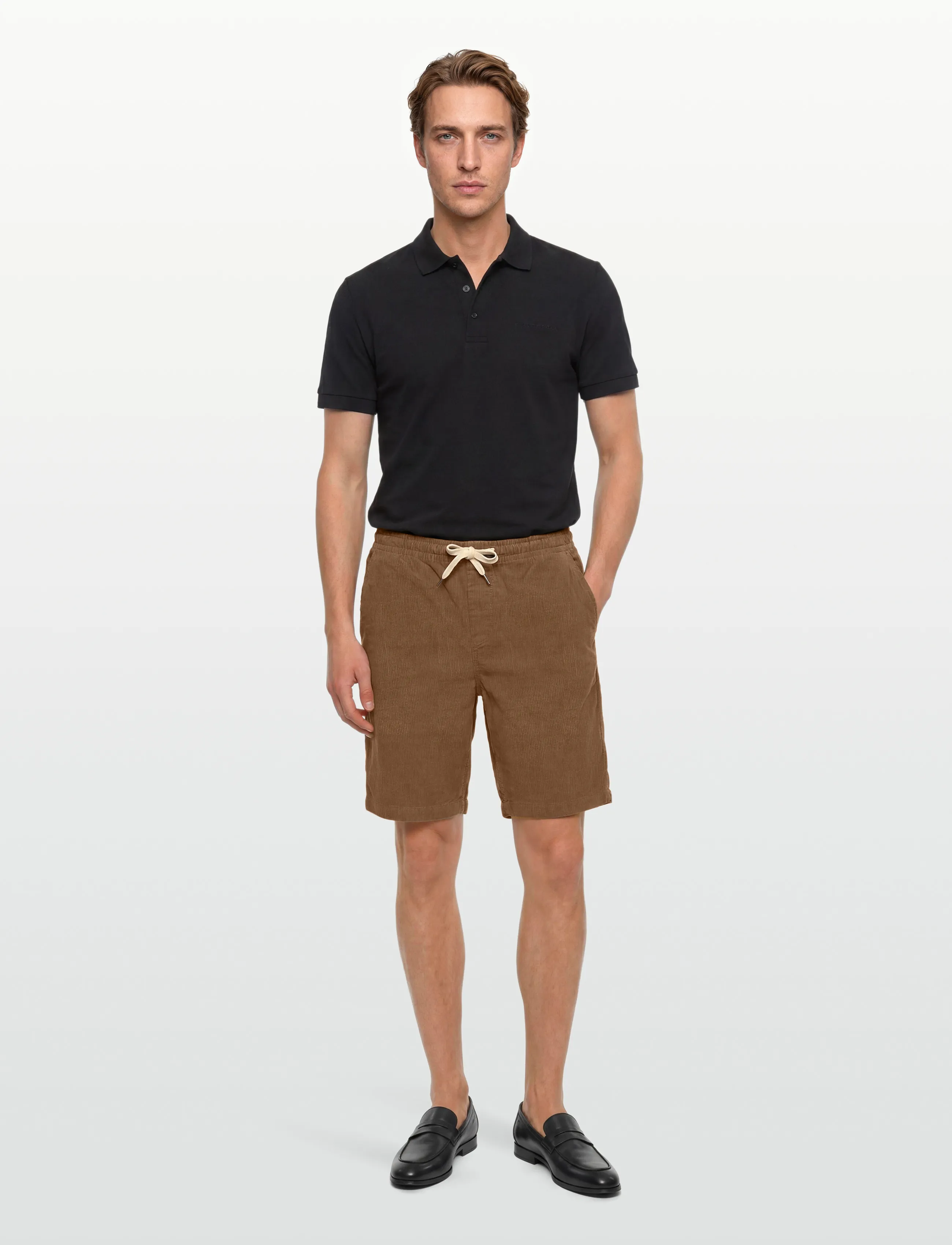 Lindbergh - Corduroy shorts - casual shorts - dk sand - 0