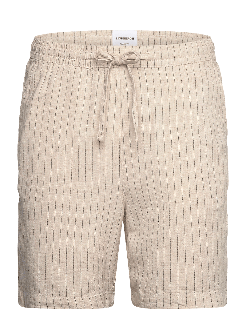 Lindbergh - Y/D striped shorts - linased lühikesed püksid - lt stone - 0