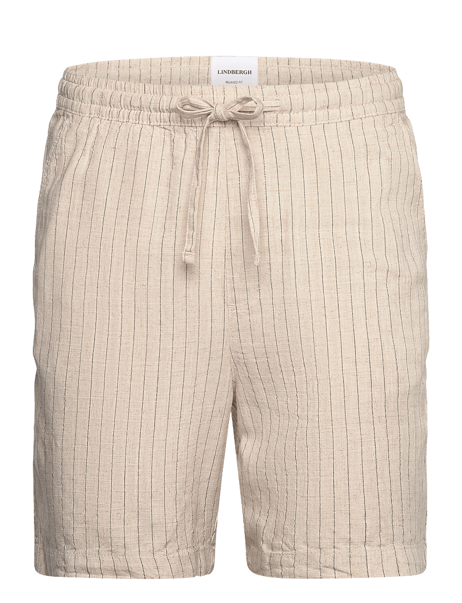 Lindbergh - Y/D striped shorts - leinen-shorts - lt stone - 0