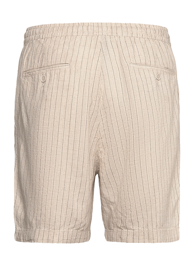 Lindbergh - Y/D striped shorts - linased lühikesed püksid - lt stone - 1