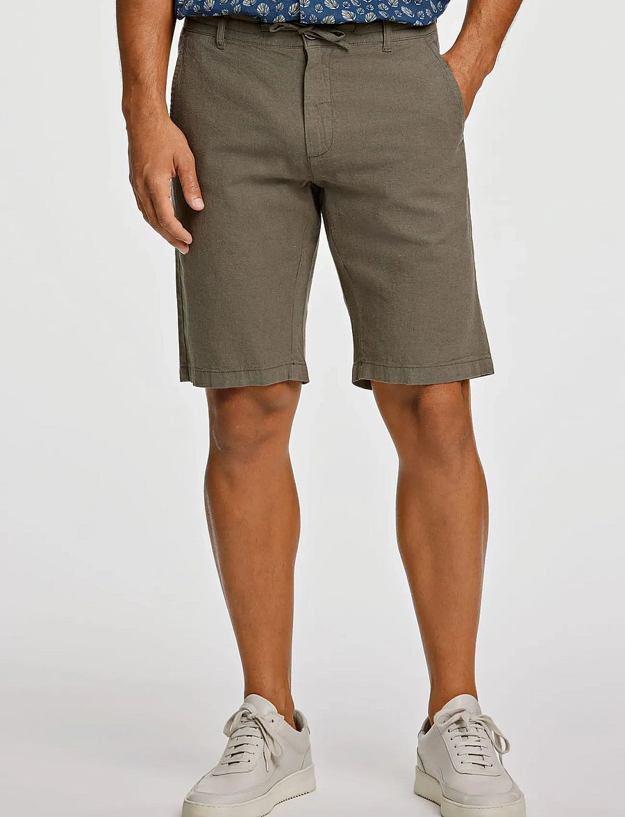 Lindbergh - Linen shorts - leinen-shorts - dk army - 3
