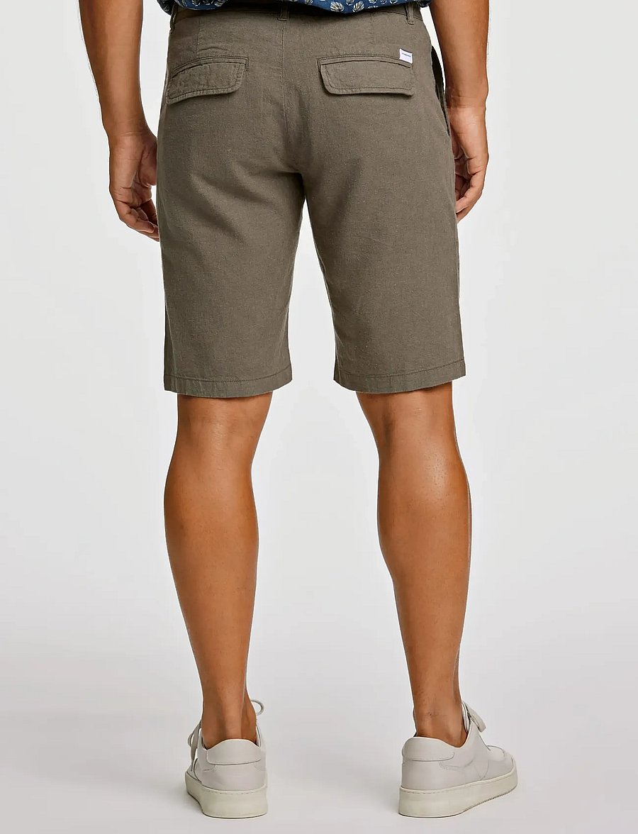 Lindbergh - Linen shorts - leinen-shorts - dk army - 4