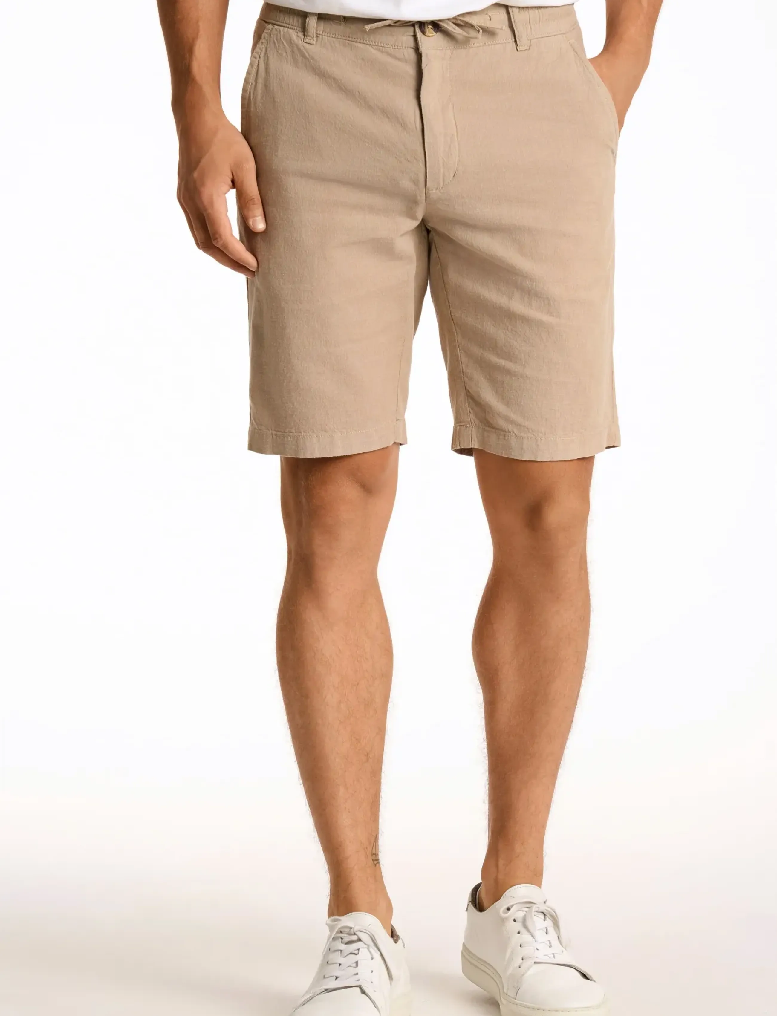 Lindbergh - Linen shorts - laveste priser - sand - 3