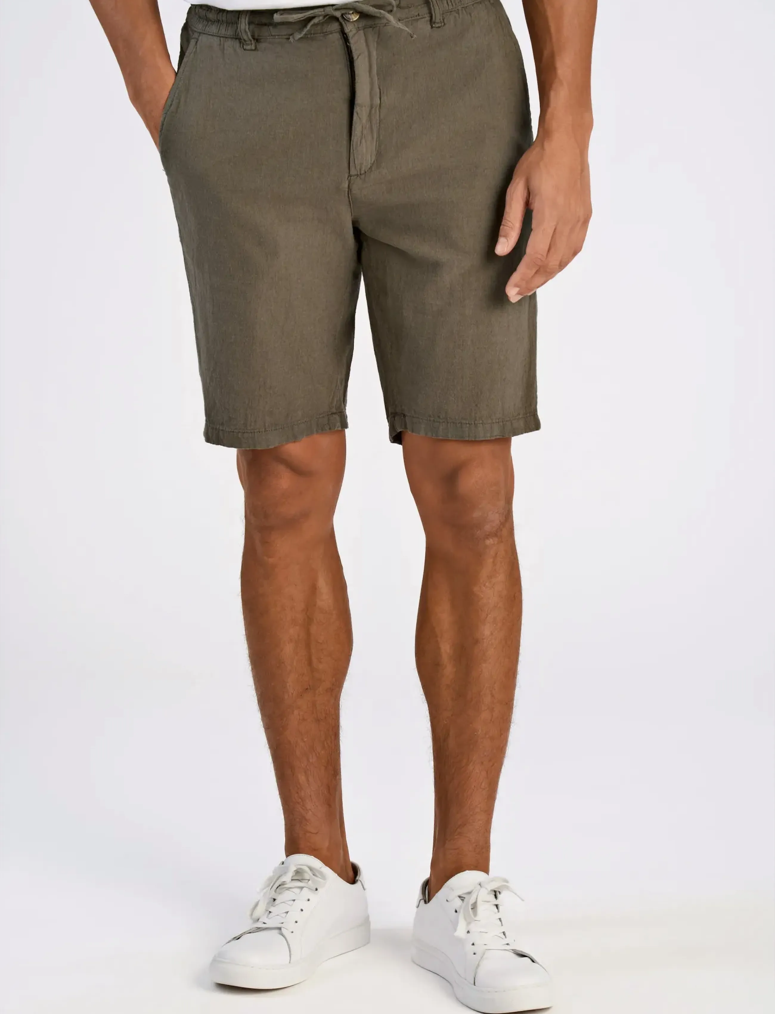 Lindbergh - Linen shorts - leinen-shorts - army - 3