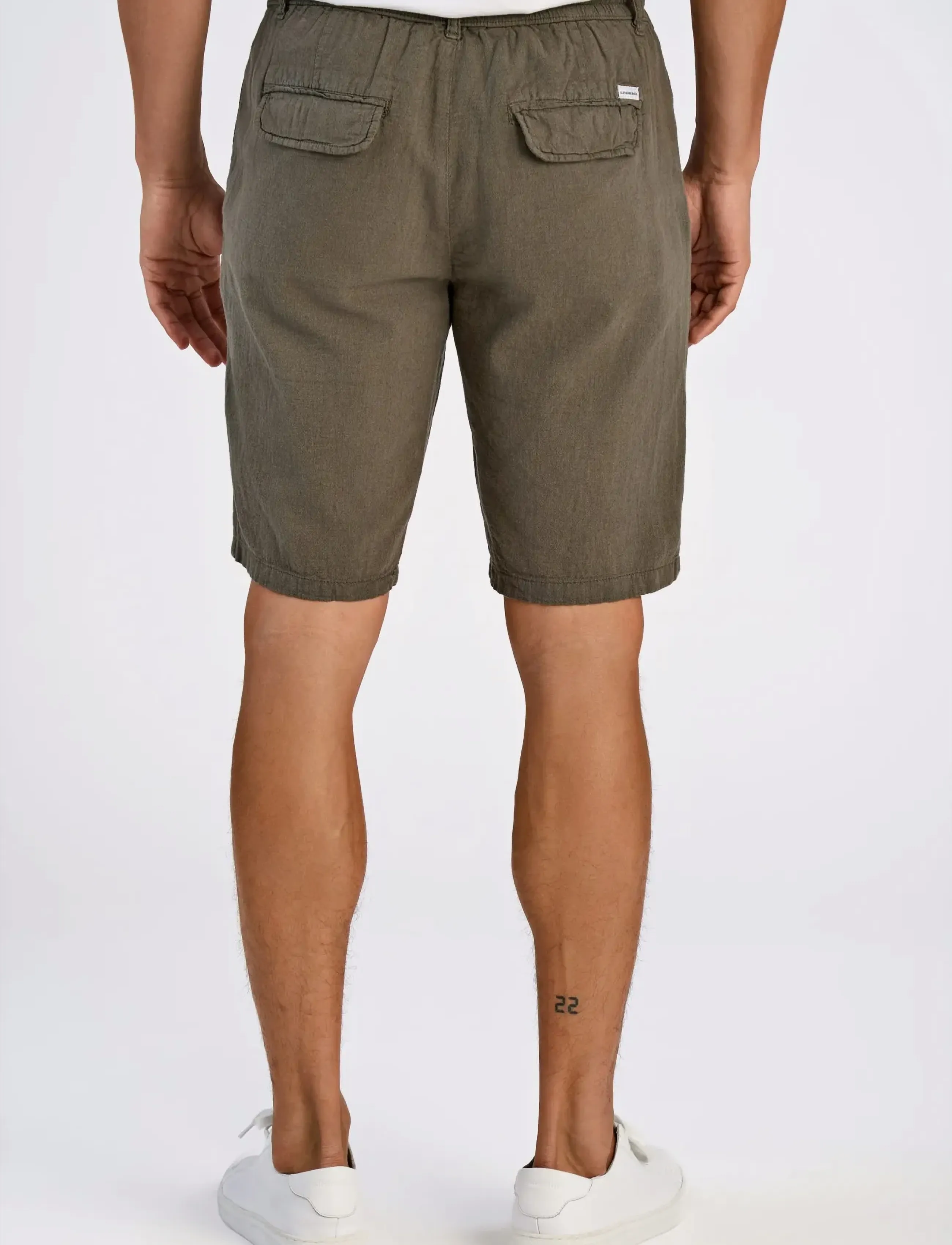 Lindbergh - Linen shorts - leinen-shorts - army - 4