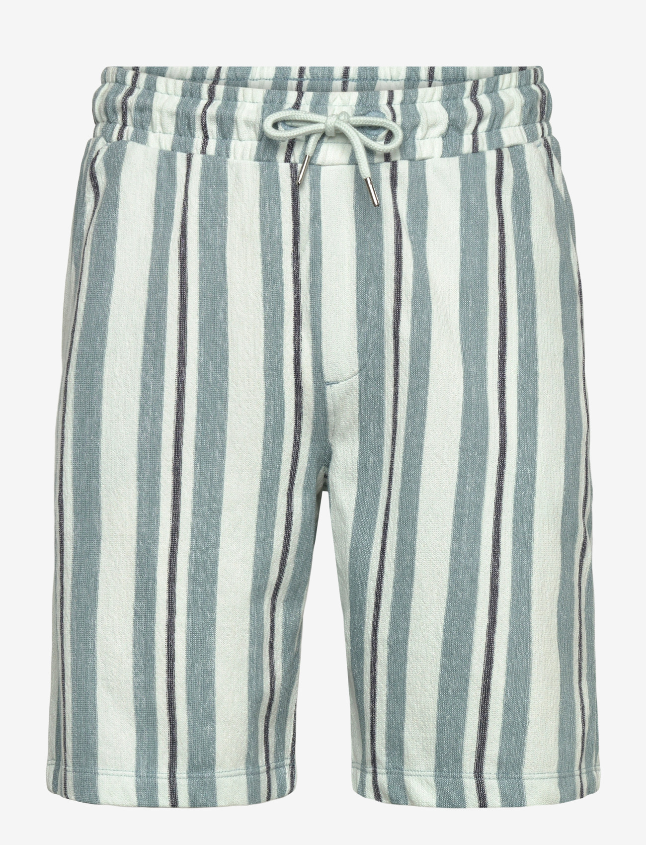Lindbergh - Striped terry shorts with elastic w - casual shorts - aqua - 1