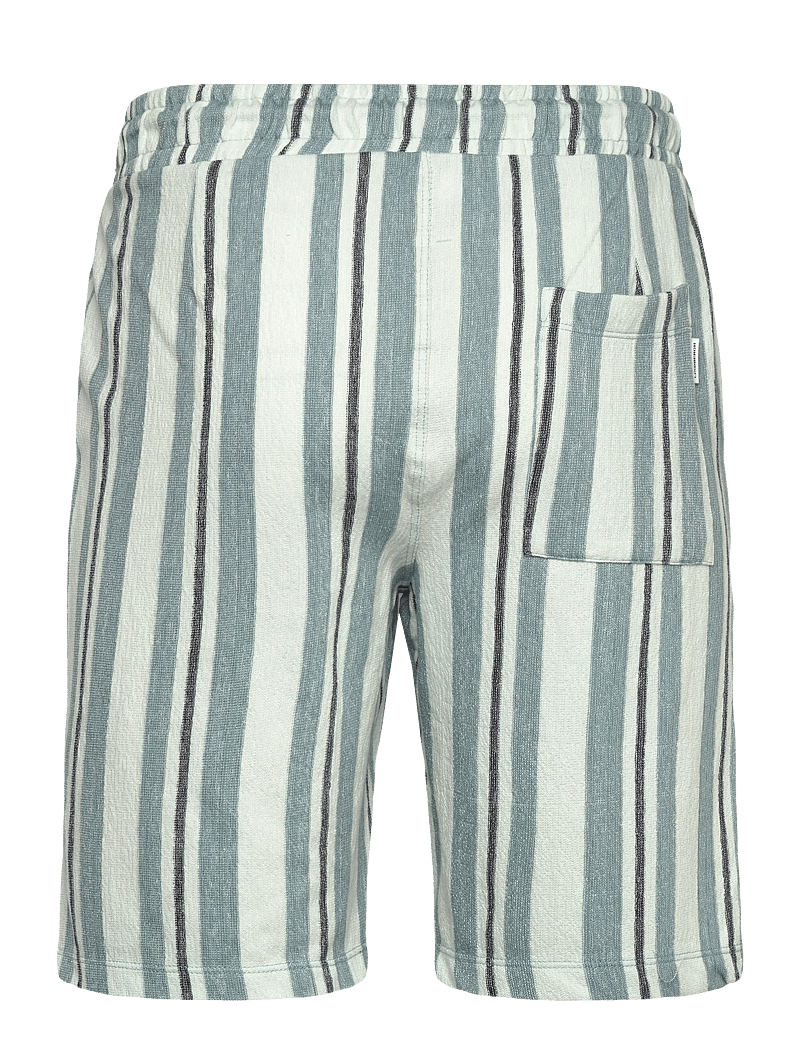 Lindbergh - Striped terry shorts with elastic w - casual shorts - aqua - 2