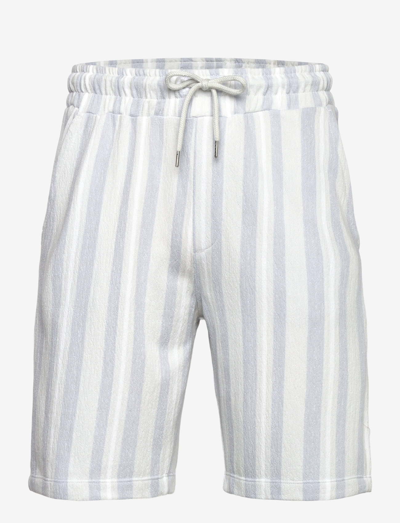 Lindbergh - Striped terry shorts with elastic w - casual shorts - grey - 0