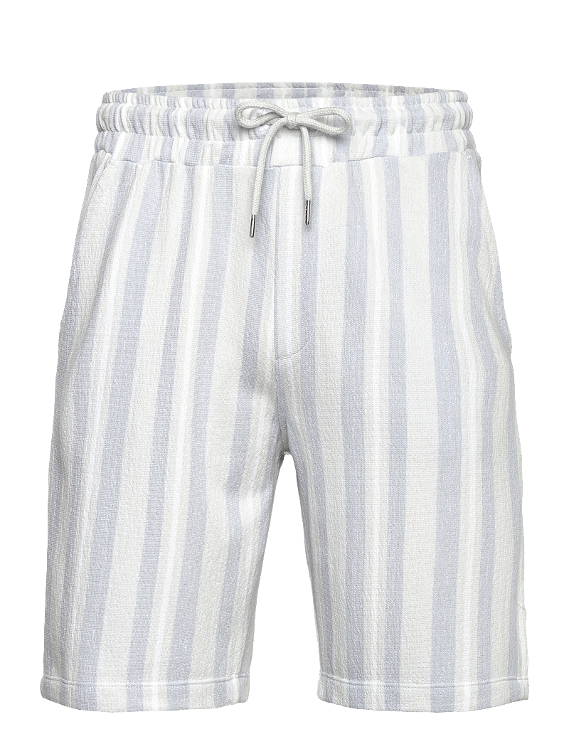 Lindbergh - Striped terry shorts with elastic w - casual shorts - grey - 0
