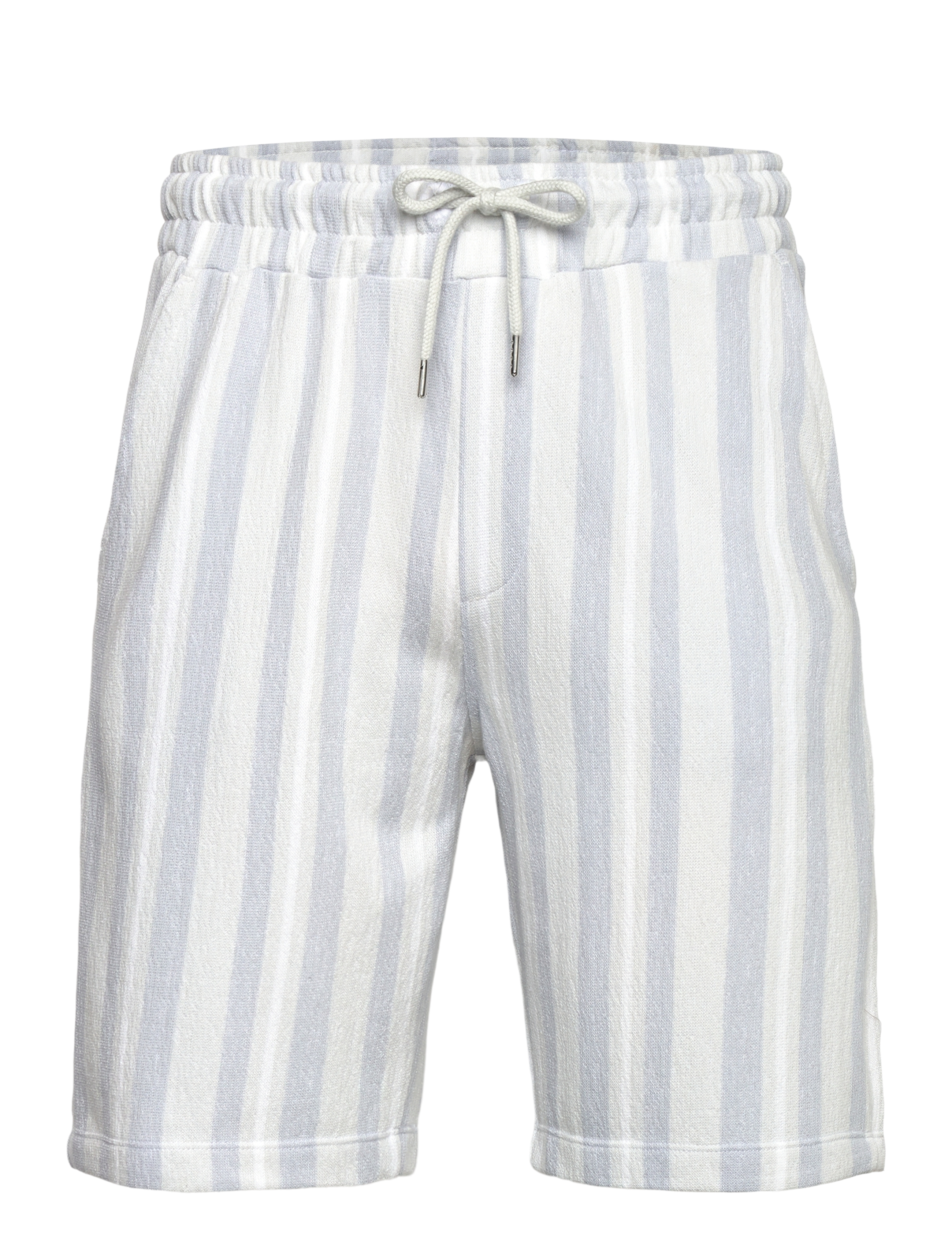 Lindbergh Striped terry shorts with elastic w - Shorts - GREY / multi