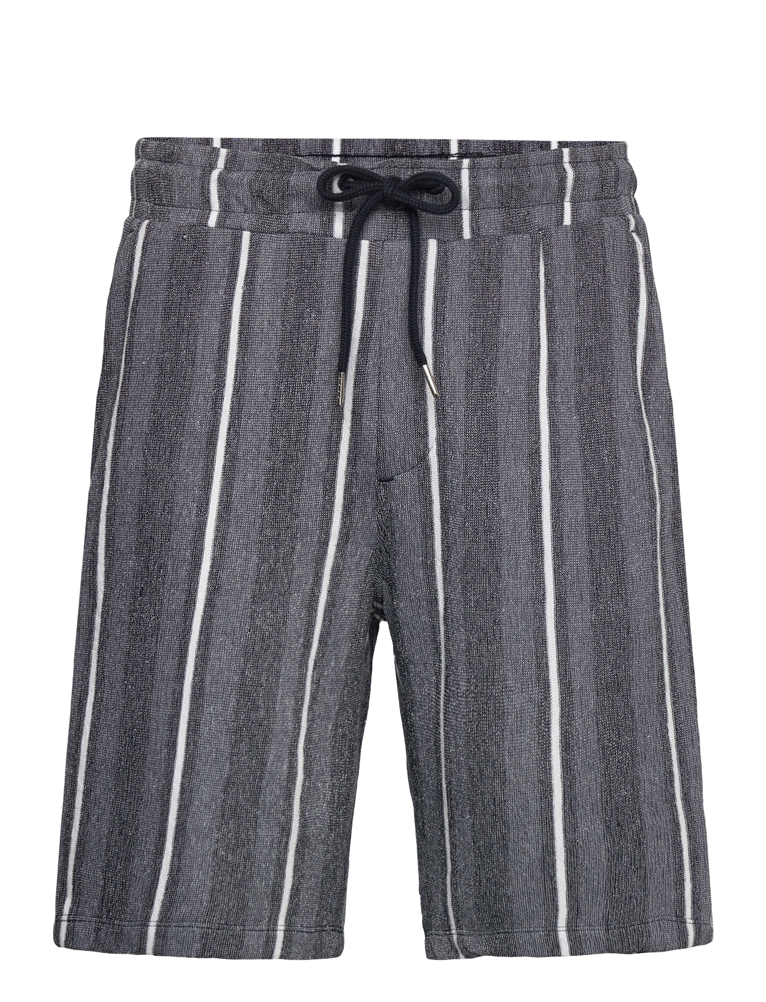 Lindbergh Striped Terry Shorts With Elastic W, Mænd, Stribede Frotte Elastik Talje Shorts, Grå, Str: L