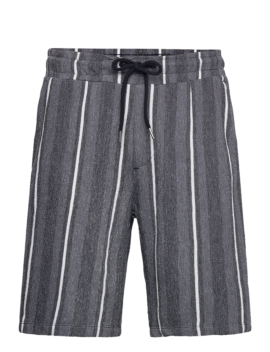 Lindbergh - Striped terry shorts with elastic w - rennot shortsit - navy - 0