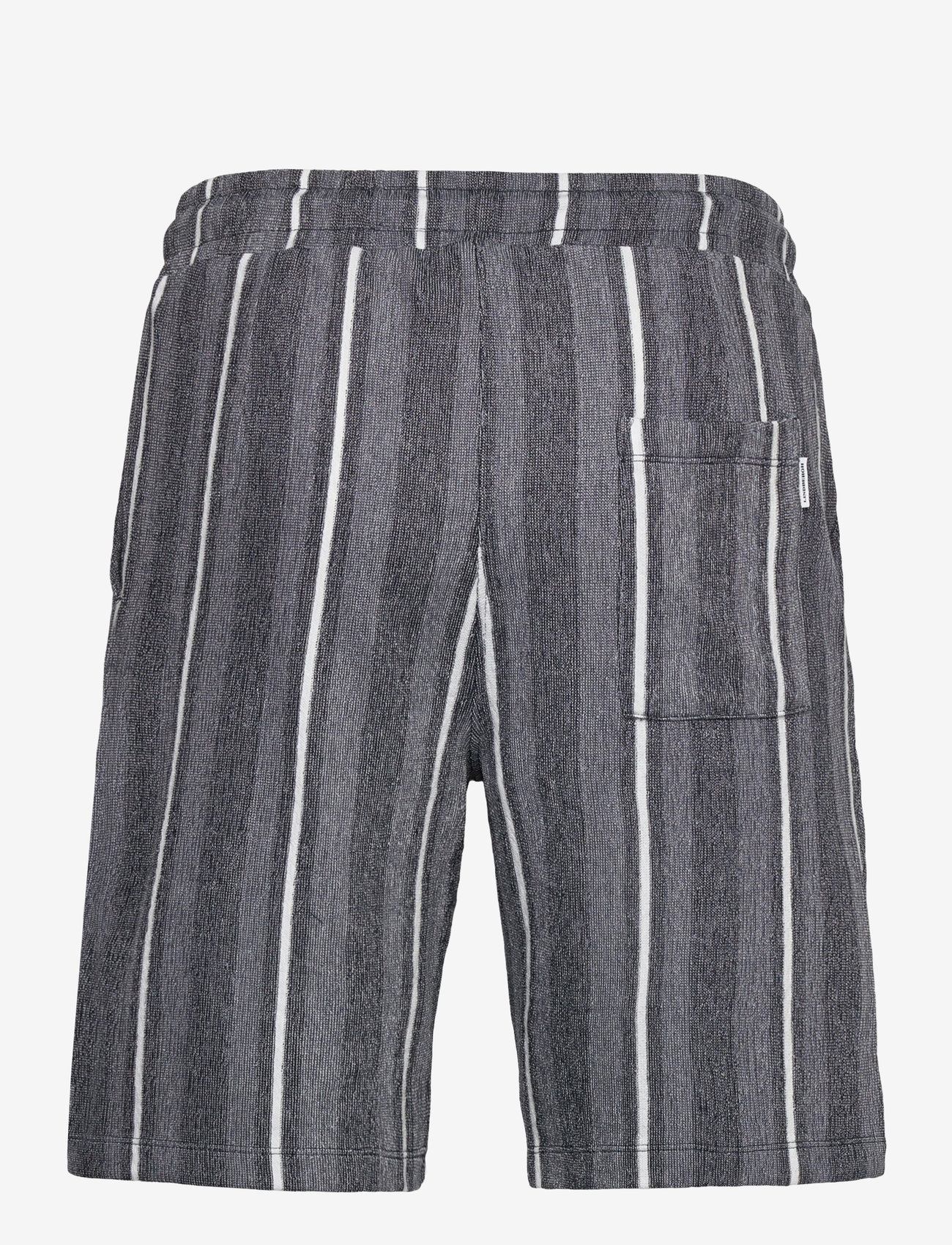 Lindbergh - Striped terry shorts with elastic w - casual shorts - navy - 1