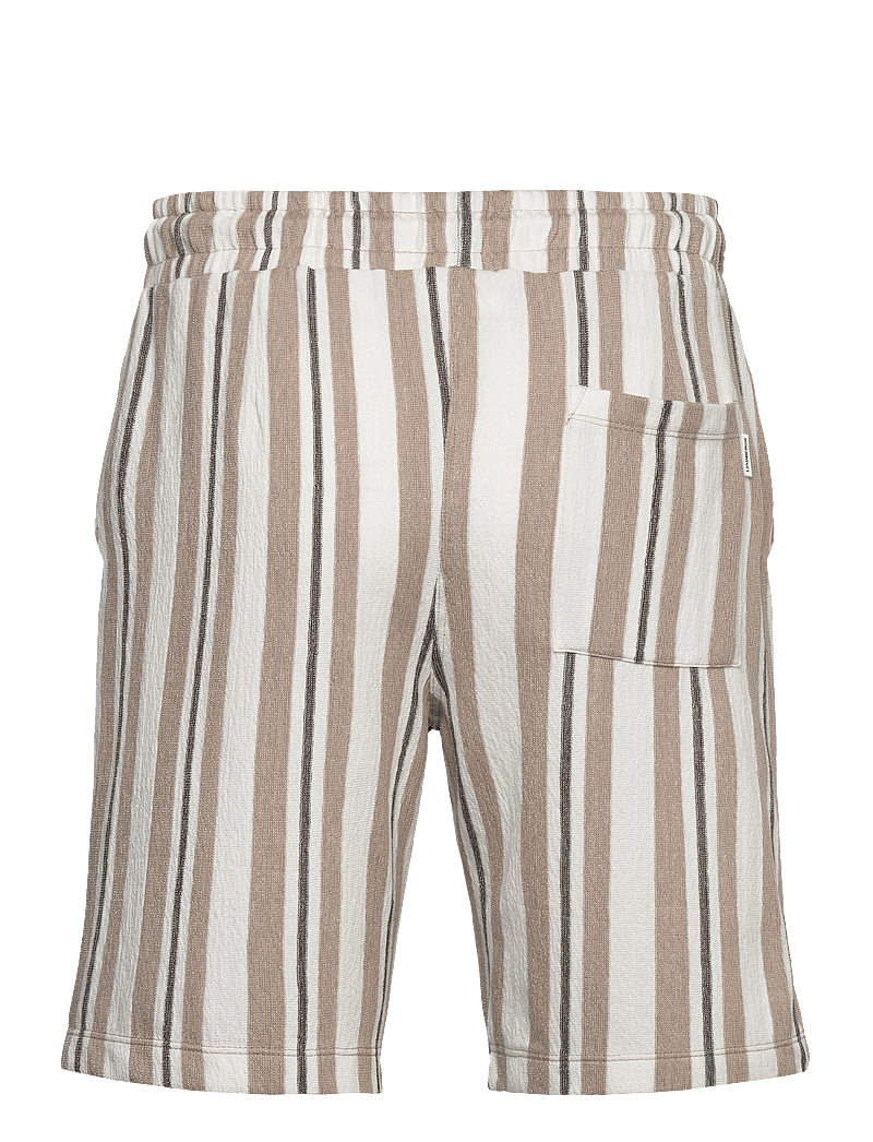 Lindbergh - Striped terry shorts with elastic w - casual shorts - stone - 2