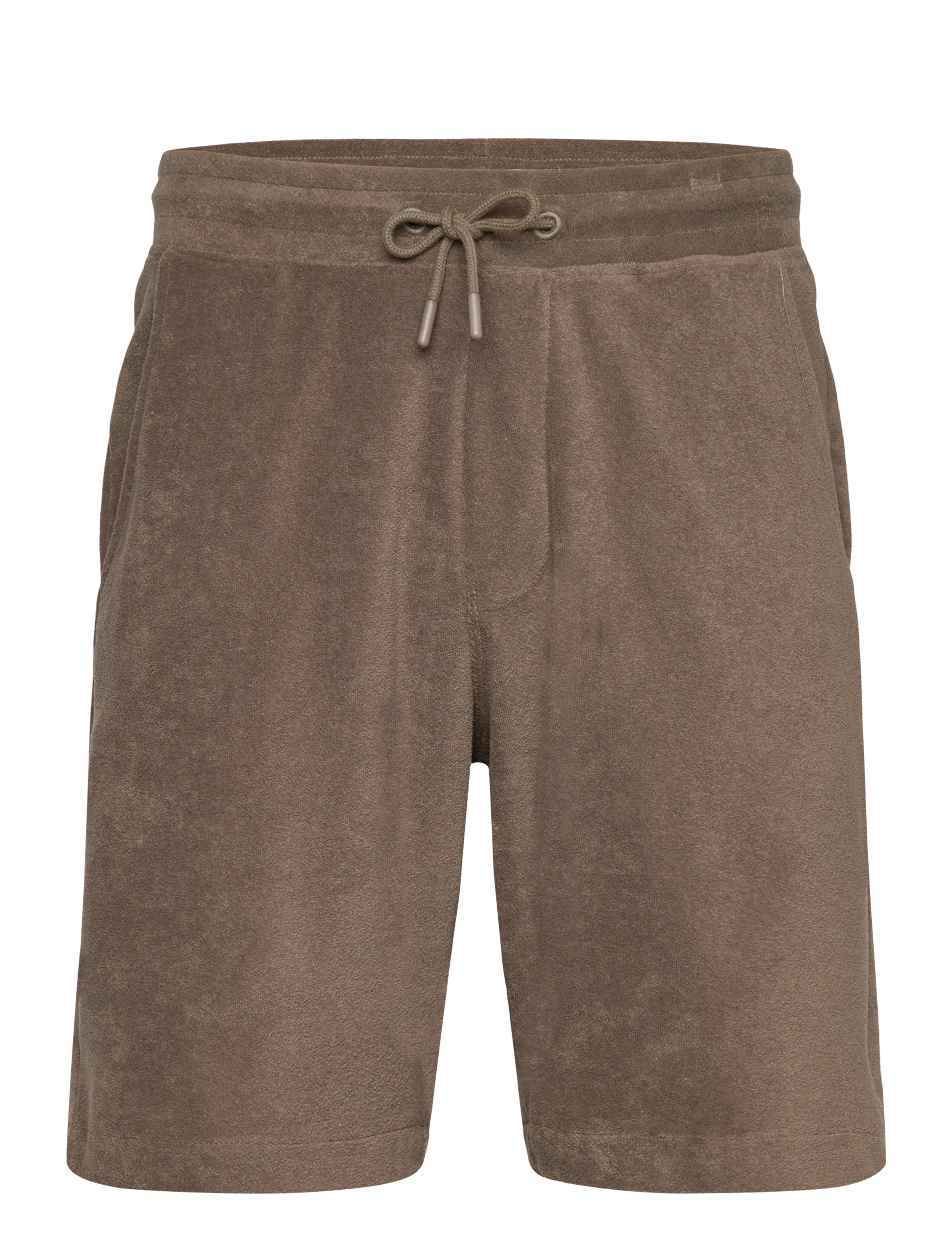 Lindbergh Towel shorts with elastic waist - Sweatshorts - DK STONE / brown