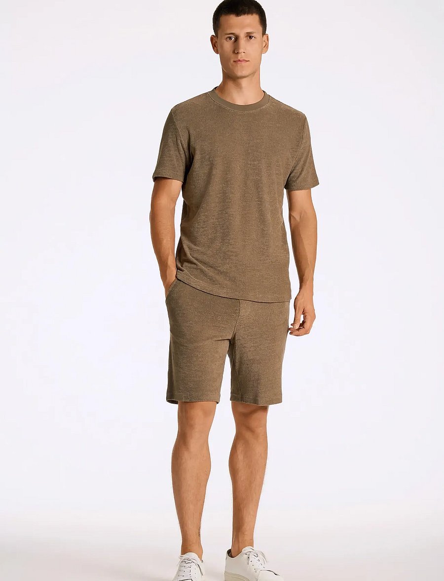 Lindbergh - Towel shorts with elastic waist - sweatshorts - dk stone - 0