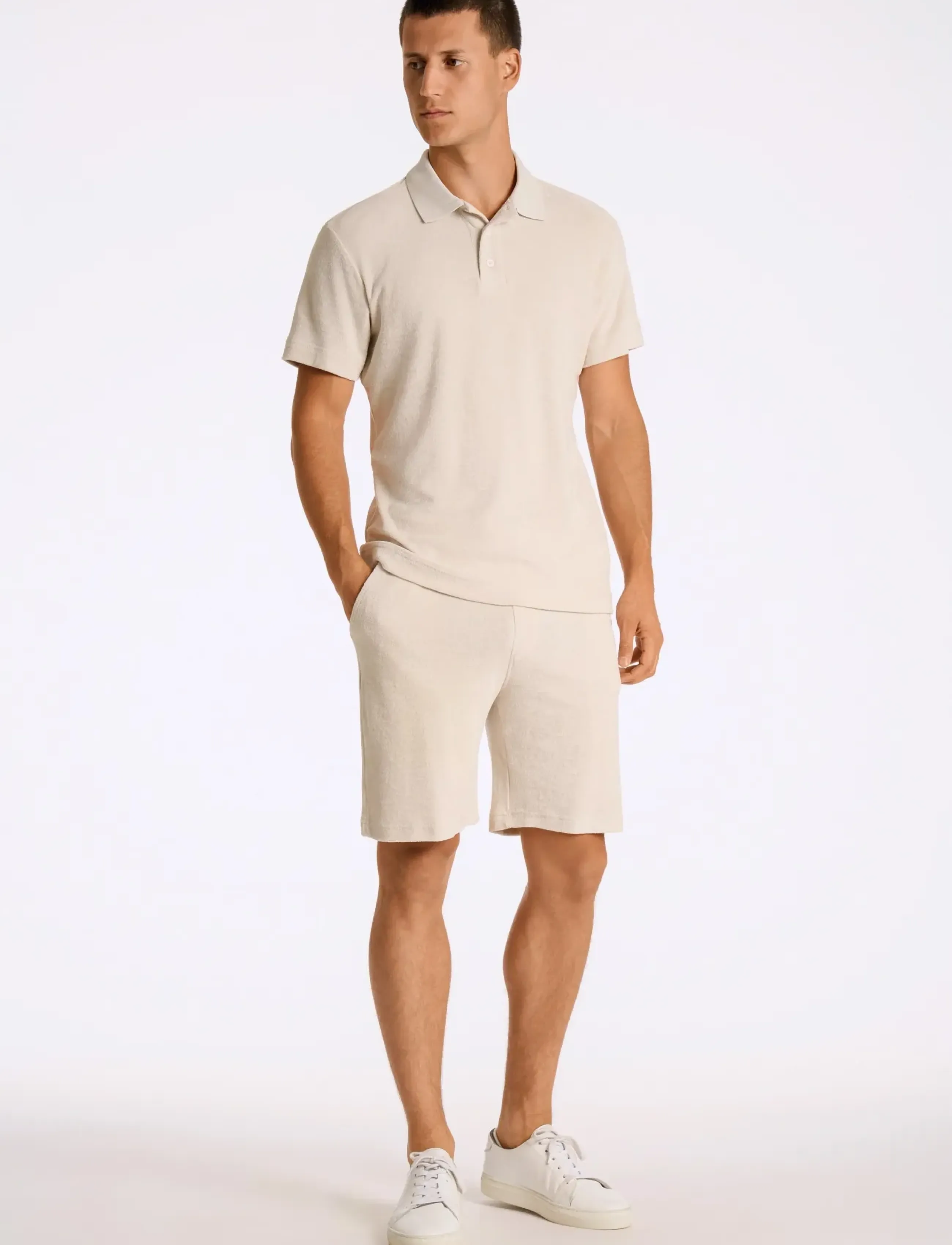 Lindbergh Towel Shorts With Elastic Waist, XL, Grey, Shorts > Svedeshorts, Herre