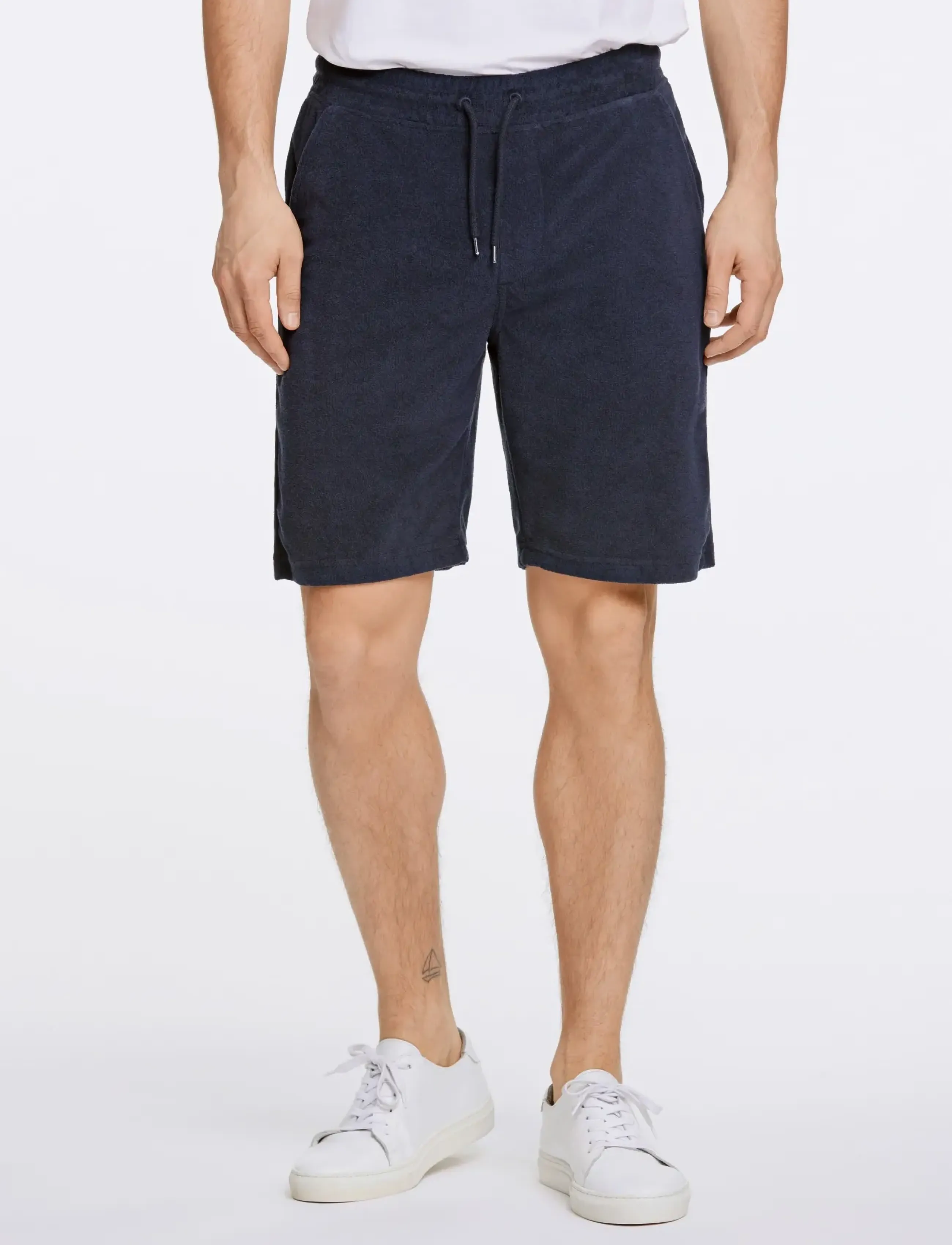 Lindbergh - Towel shorts with elastic waist - sweatshorts - navy - 3