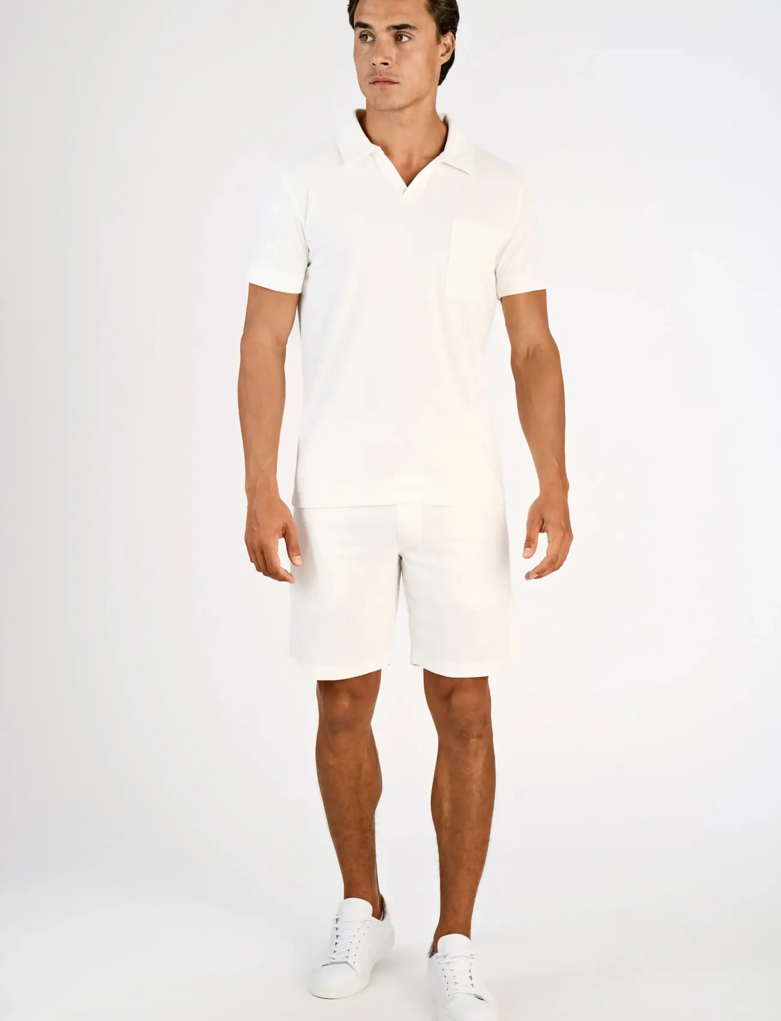 Lindbergh Towel Shorts With Elastic Waist, XXL, White, Shorts > Svedeshorts, Herre