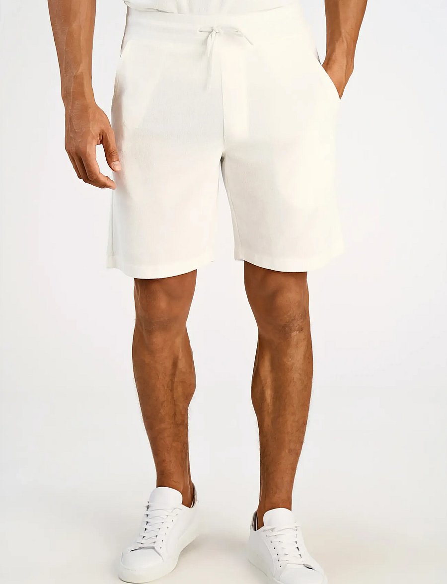 Lindbergh - Towel shorts with elastic waist - sweatshorts - off white - 3