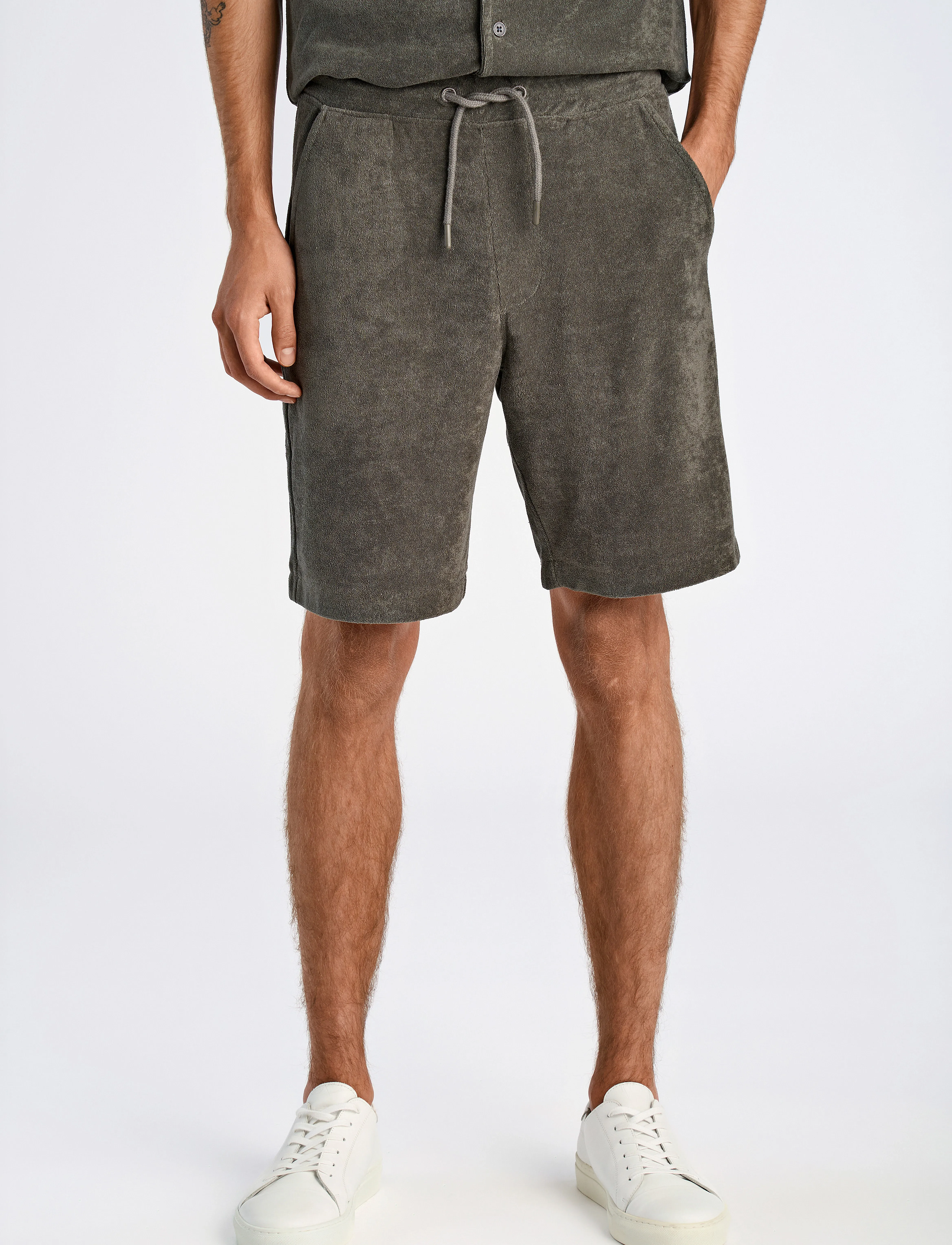 Lindbergh - Shorts Terry - sweat shorts - lt army - 3