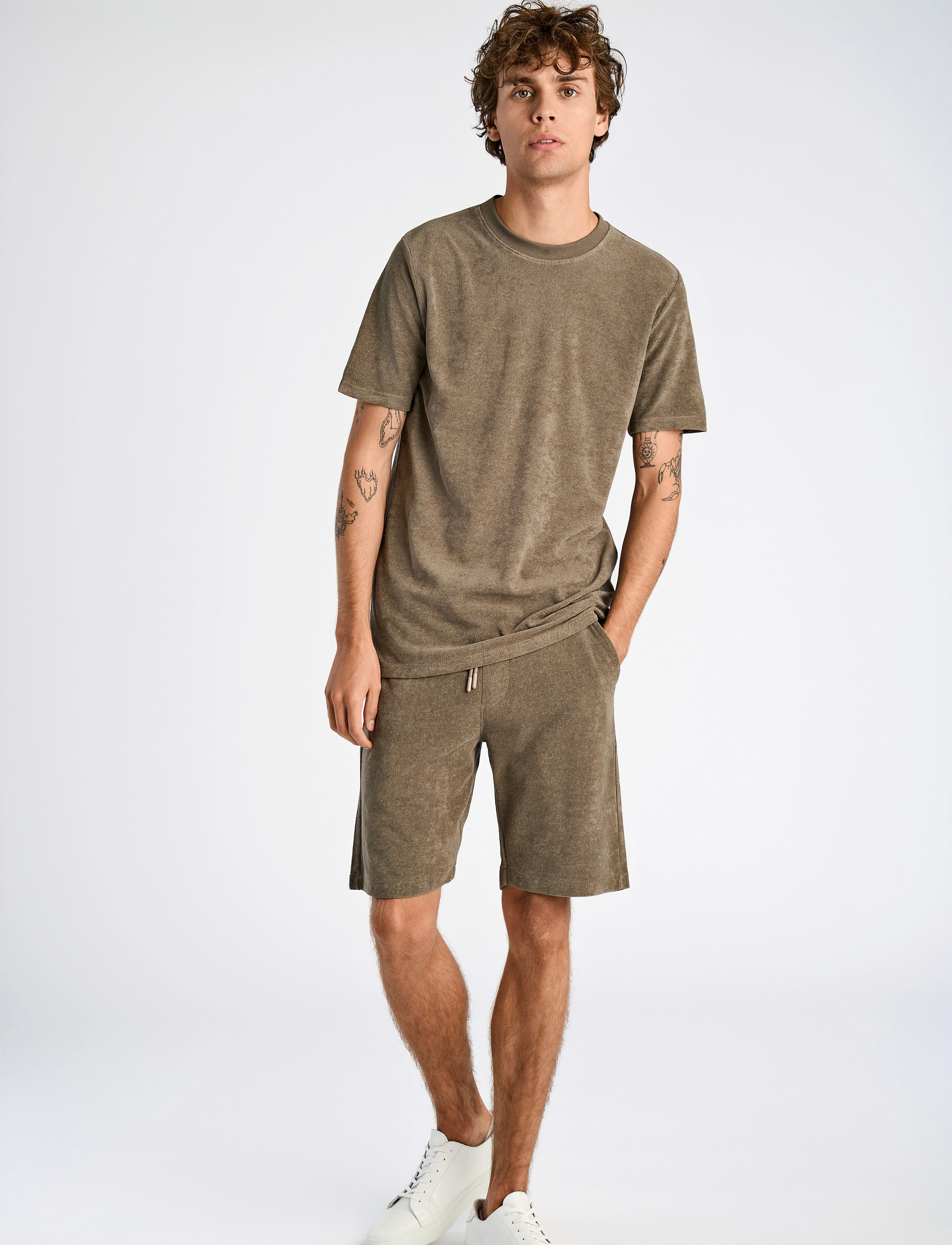 Lindbergh Shorts Terry, L, Shorts, Braun - Sweat Männerswear