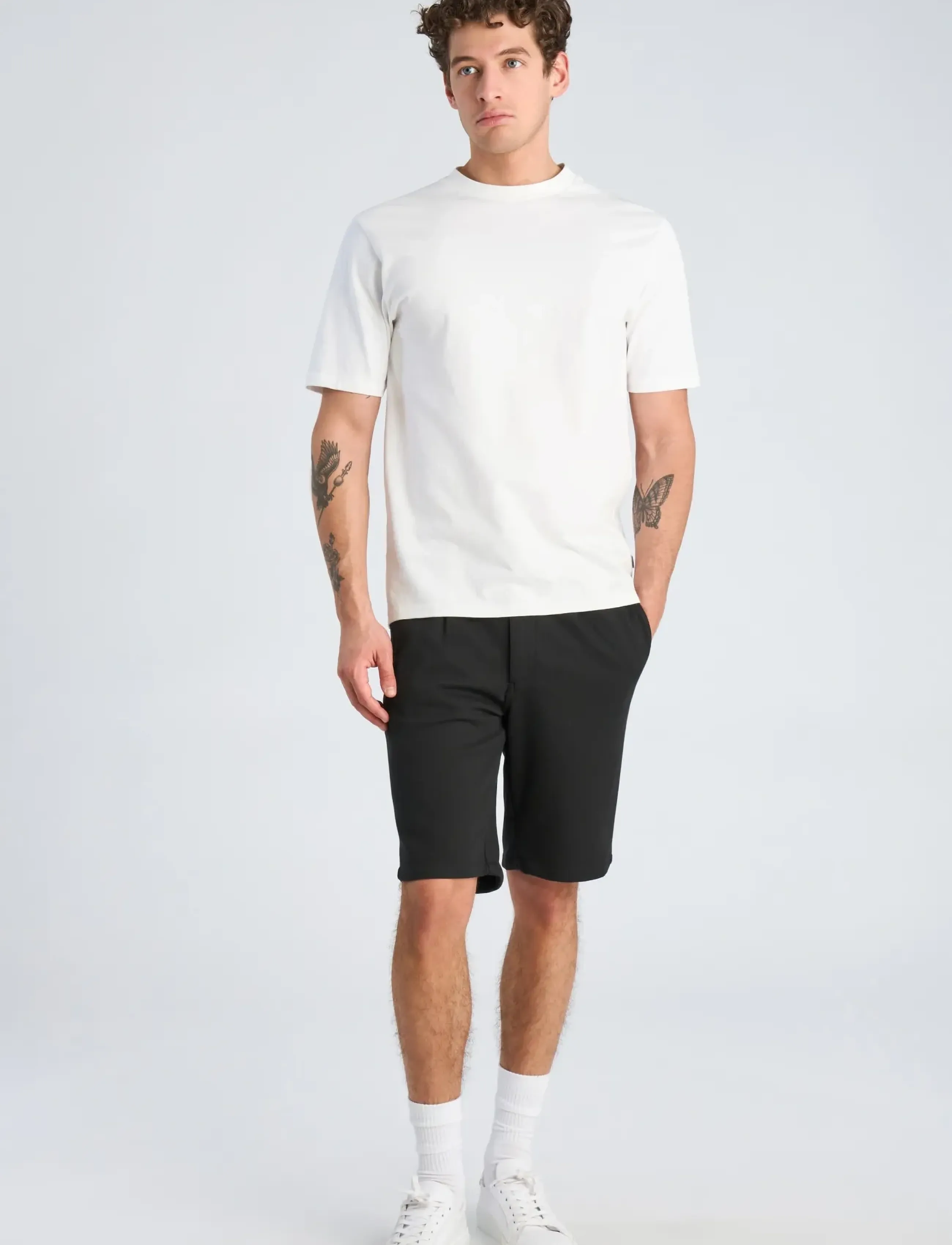 Lindbergh Superflex Elastic Waist Shorts, M, Black, Shorts > Svedeshorts, Herre