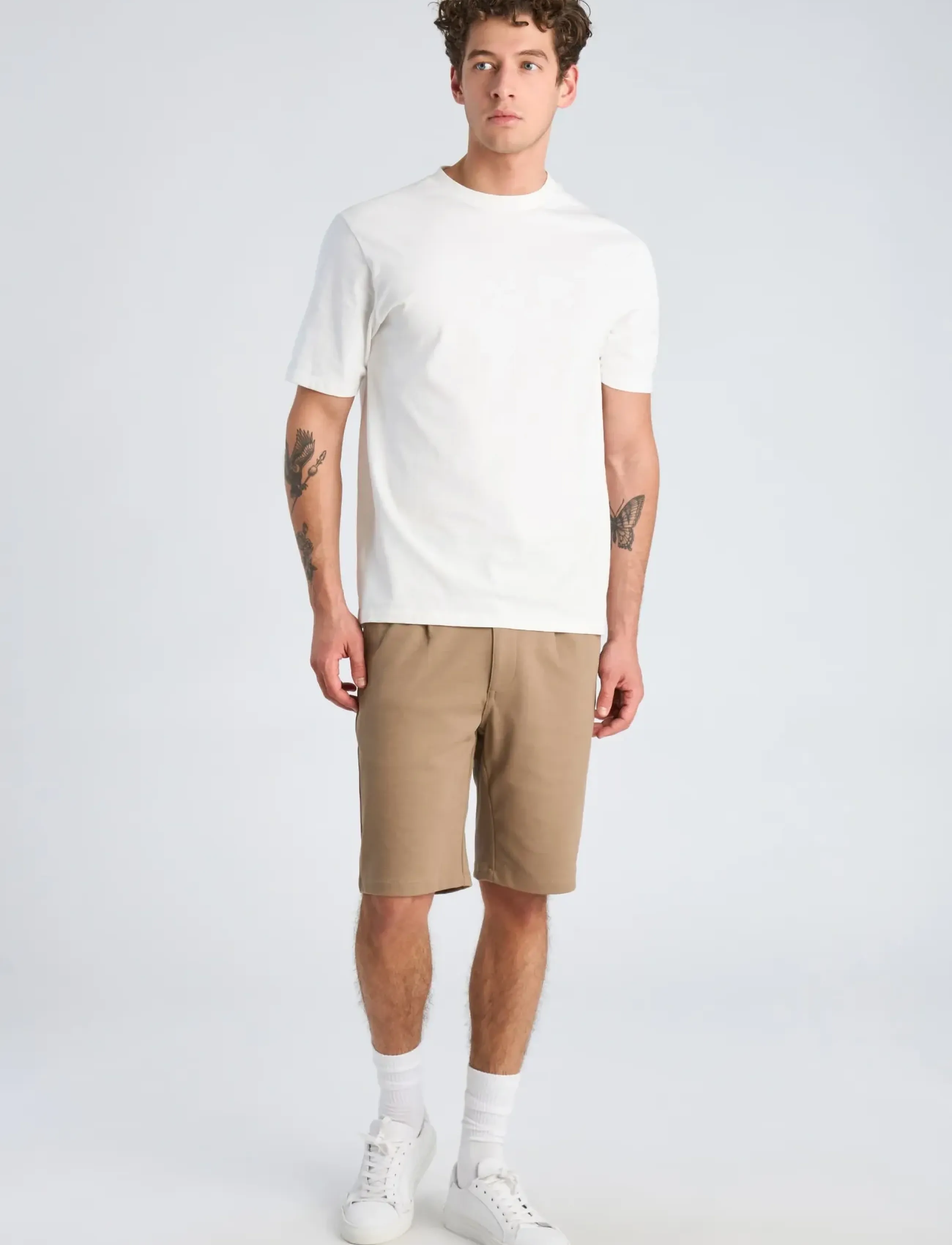 Lindbergh Superflex Elastic Waist Shorts, L, Beige, Shorts > Svedeshorts, Herre