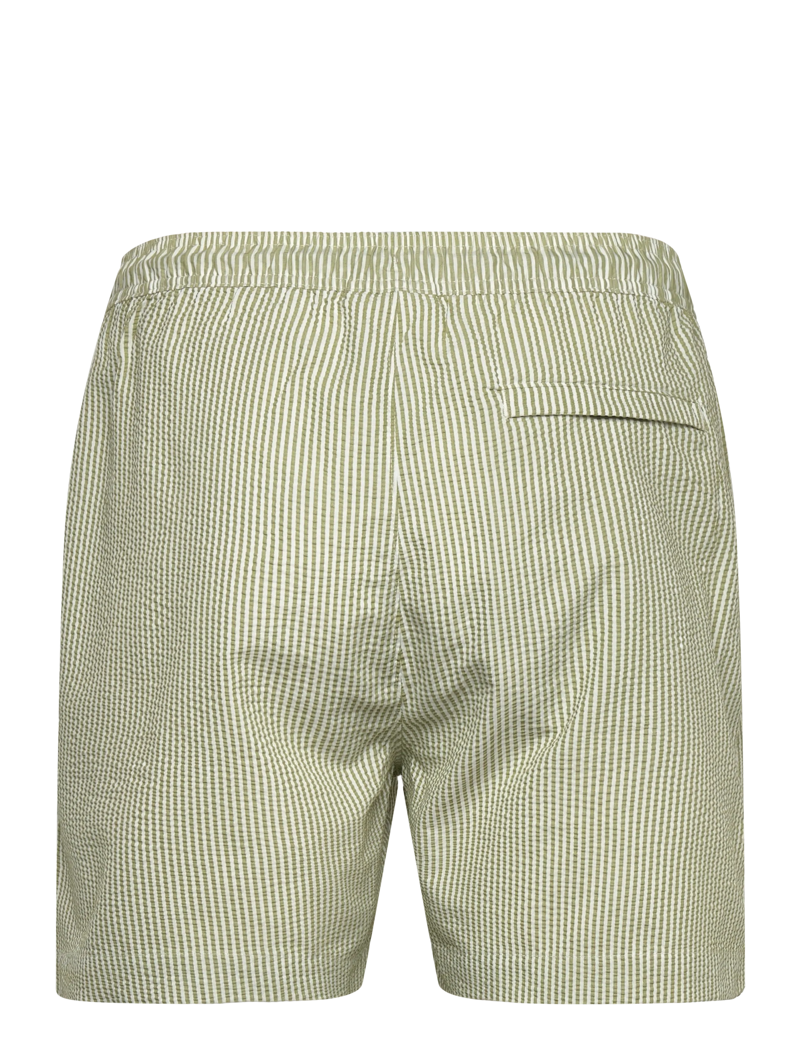 Lindbergh - Striped seersucker swim shorts - badeshorts - green - 2