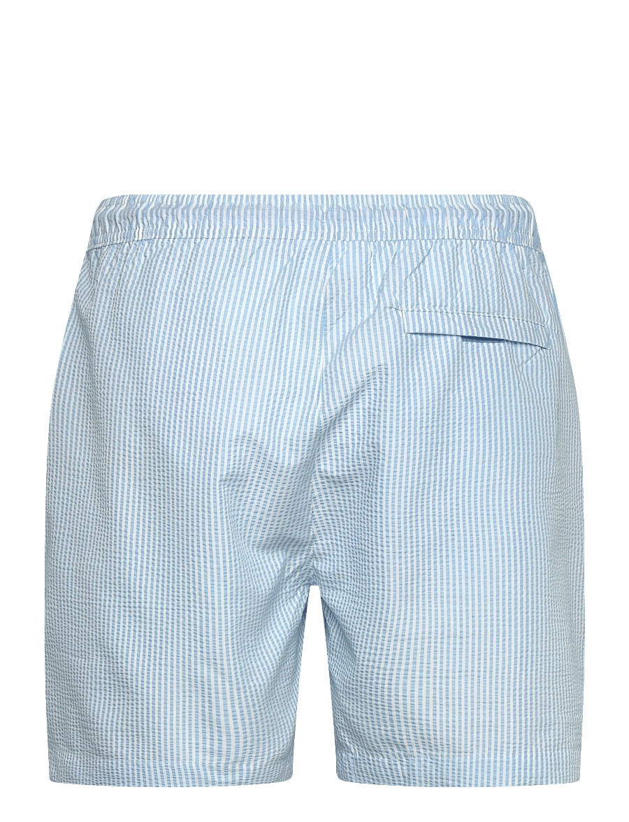 Lindbergh - Striped seersucker swim shorts - ujumispüksid - lt blue - 2