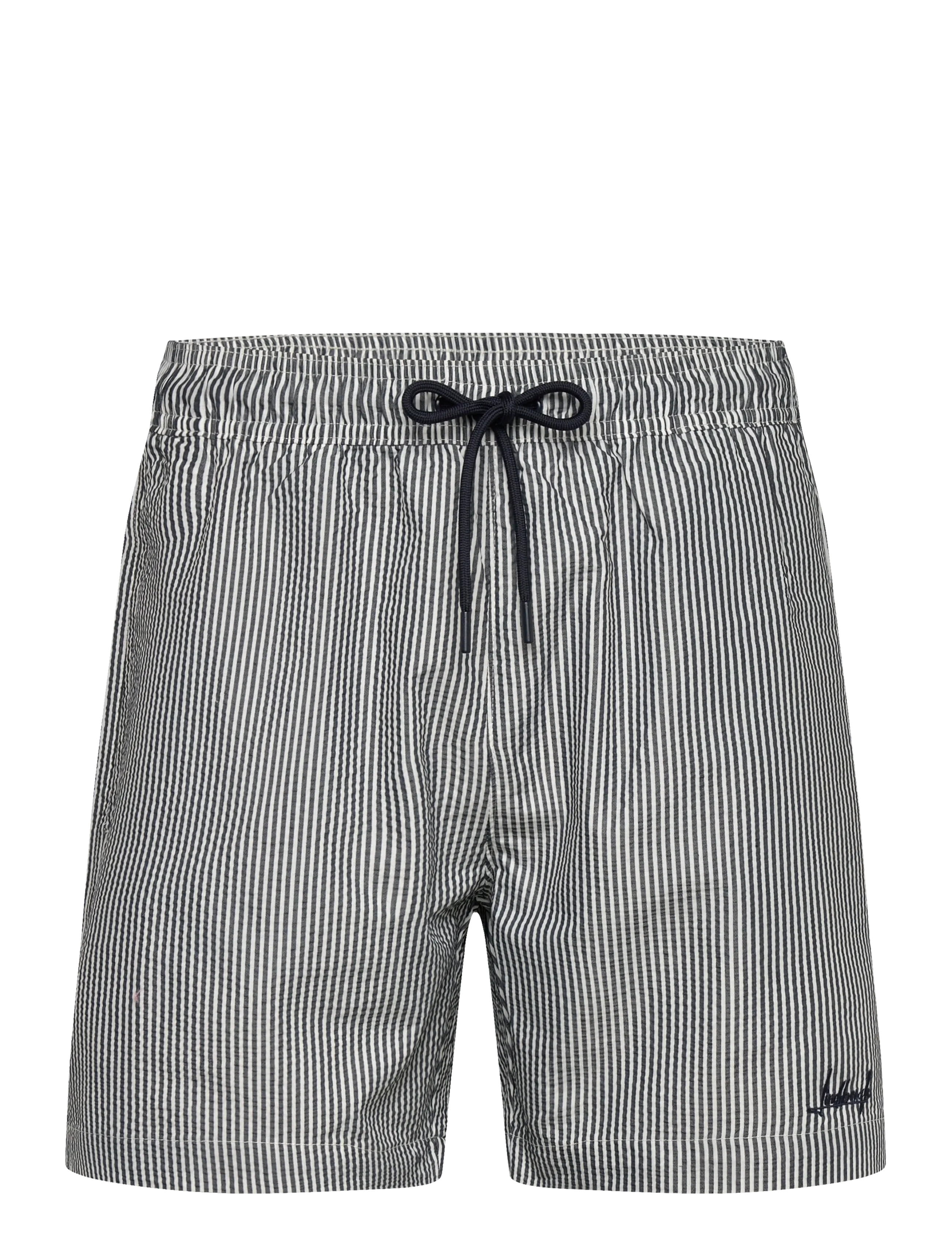 Lindbergh Striped seersucker swim shorts - Badehose - NAVY STRIPE / multi
