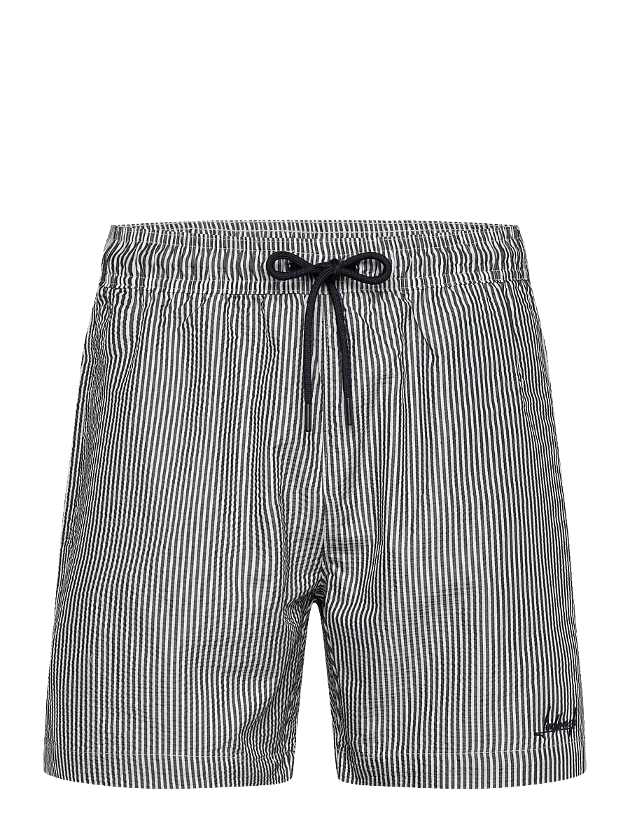 Lindbergh - Striped seersucker swim shorts - ujumispüksid - navy stripe - 1