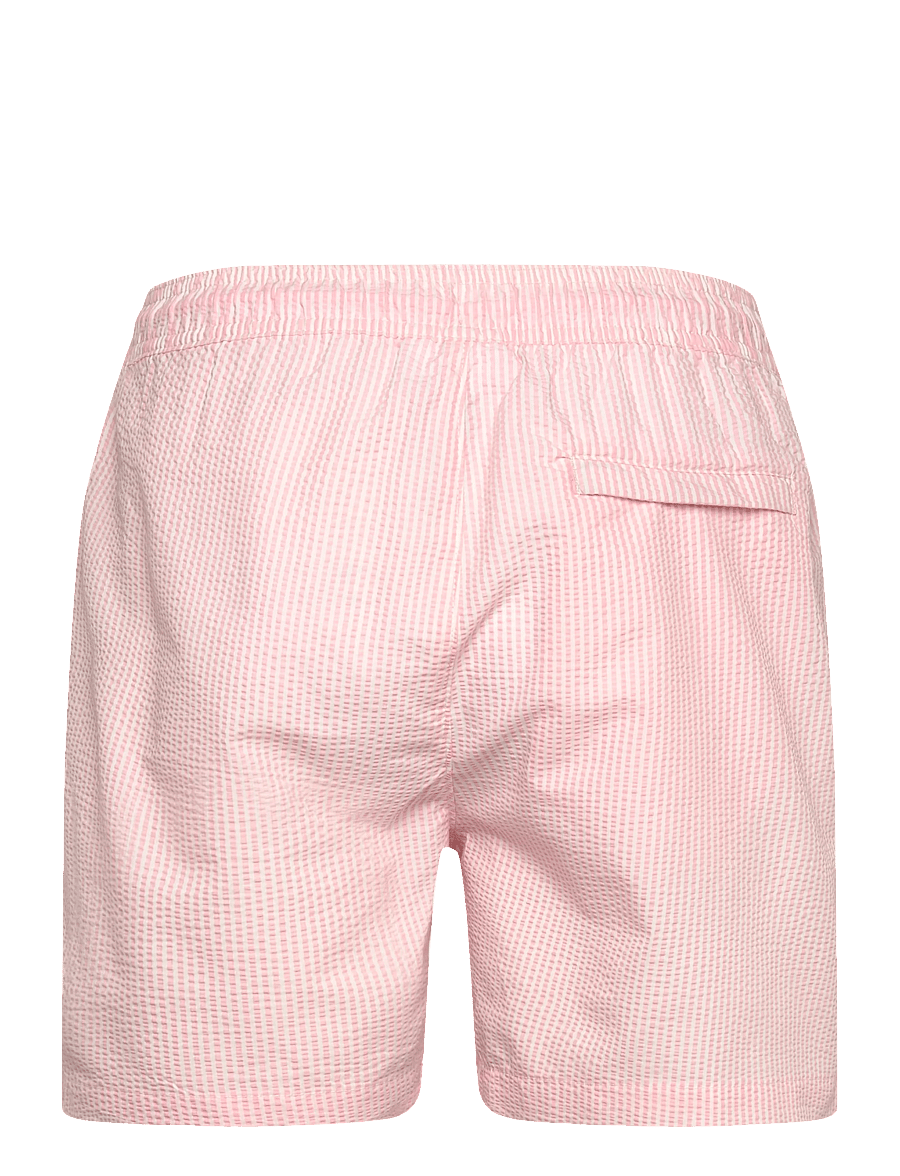 Lindbergh - Striped seersucker swim shorts - ujumispüksid - pink stripe - 2