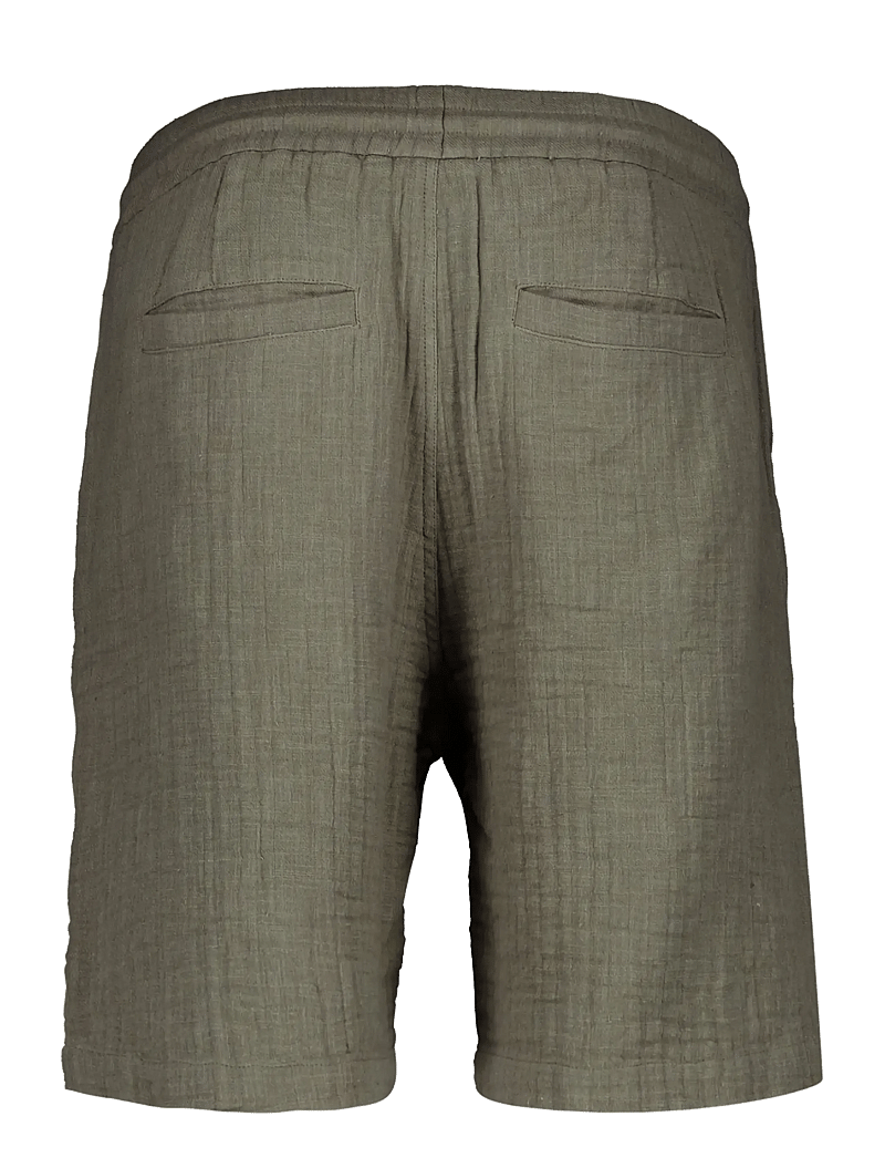 Lindbergh - Cotton muslin shorts - casual shorts - dk khaki - 2