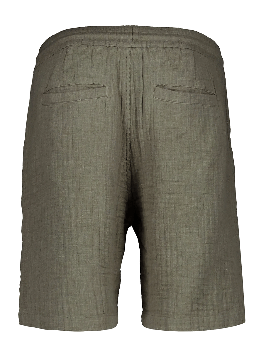 Lindbergh - Cotton muslin shorts - casual shorts - dk khaki - 2