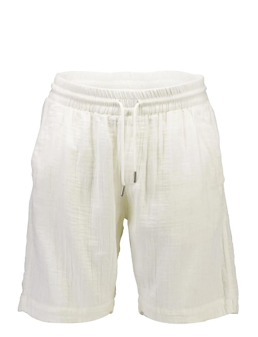 Lindbergh - Cotton muslin shorts - casual shorts - off white - 1