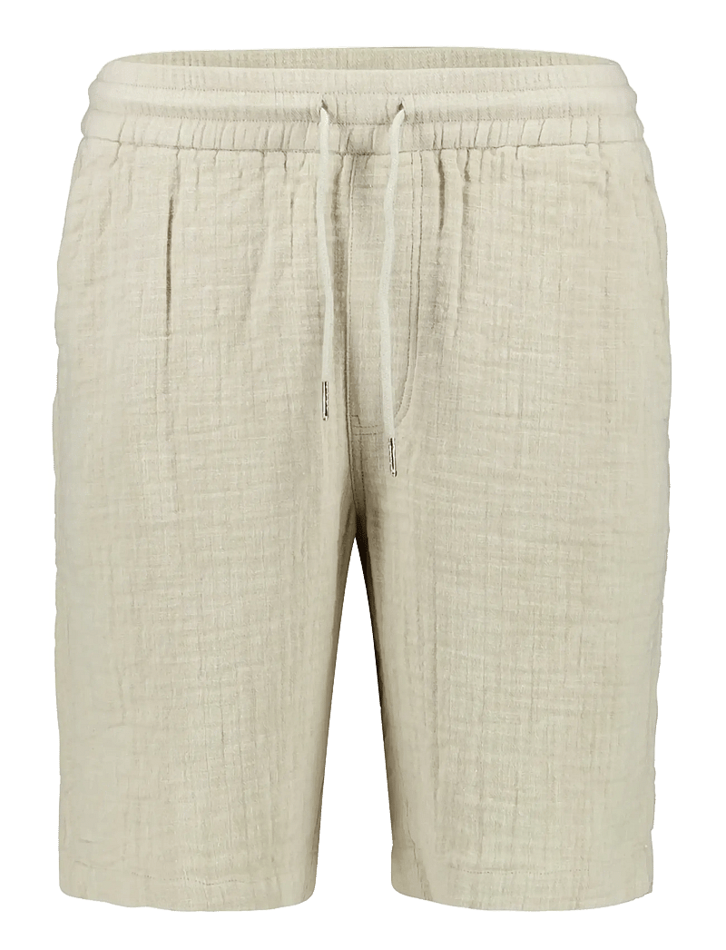 Lindbergh - Cotton muslin shorts - casual shorts - stone - 1