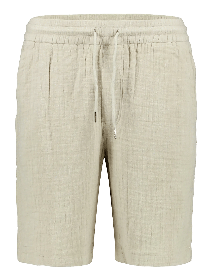 Lindbergh - Cotton muslin shorts - casual shorts - stone - 1