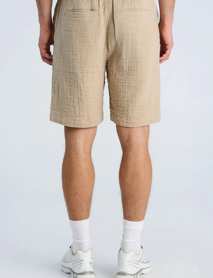 Lindbergh - Cotton muslin shorts - casual shorts - stone - 4