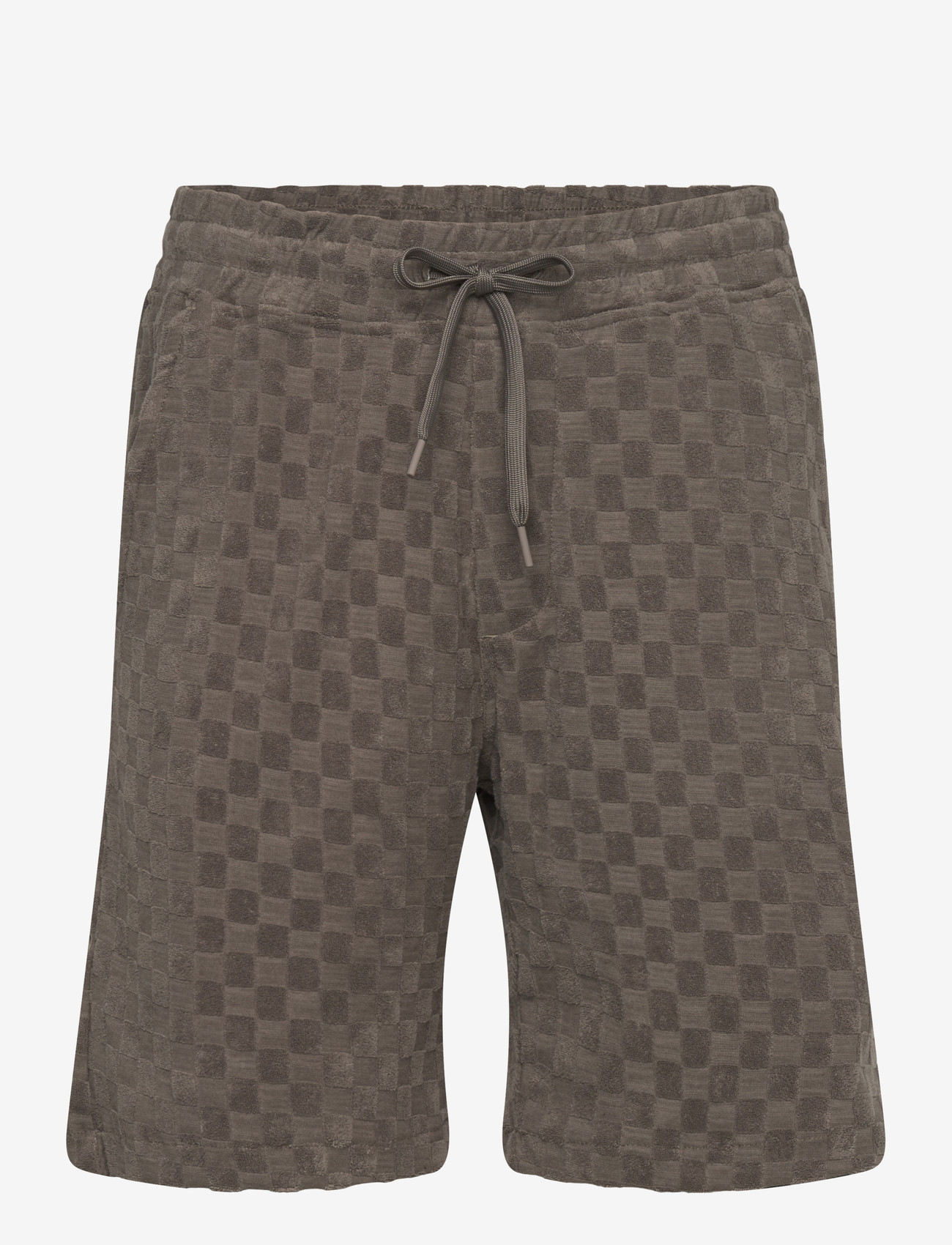 Lindbergh - Jacquard checkered towel shorts - sweatshorts - dk stone - 1