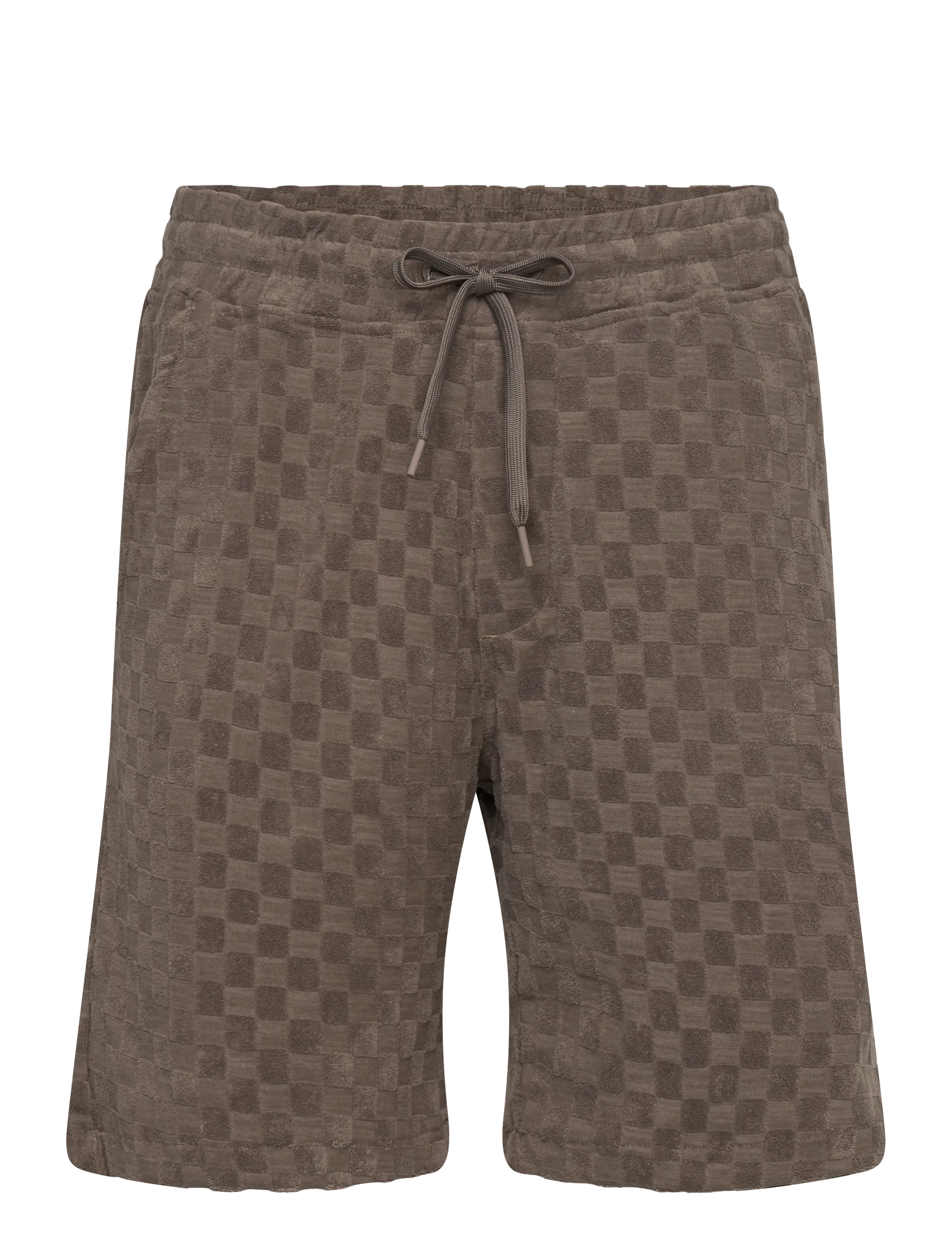 Lindbergh Jacquard checkered towel shorts - Shorts - DK STONE / brown