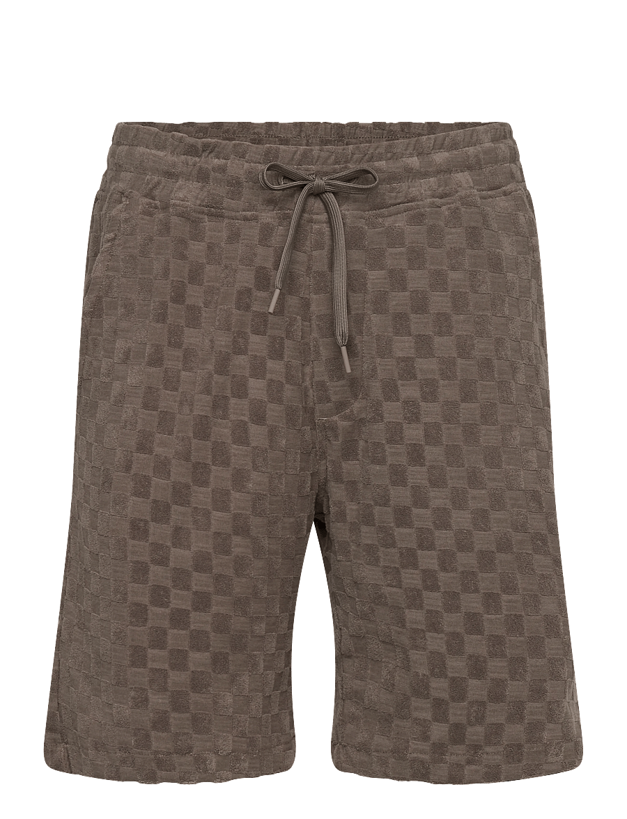 Lindbergh - Jacquard checkered towel shorts - sweatshorts - dk stone - 1