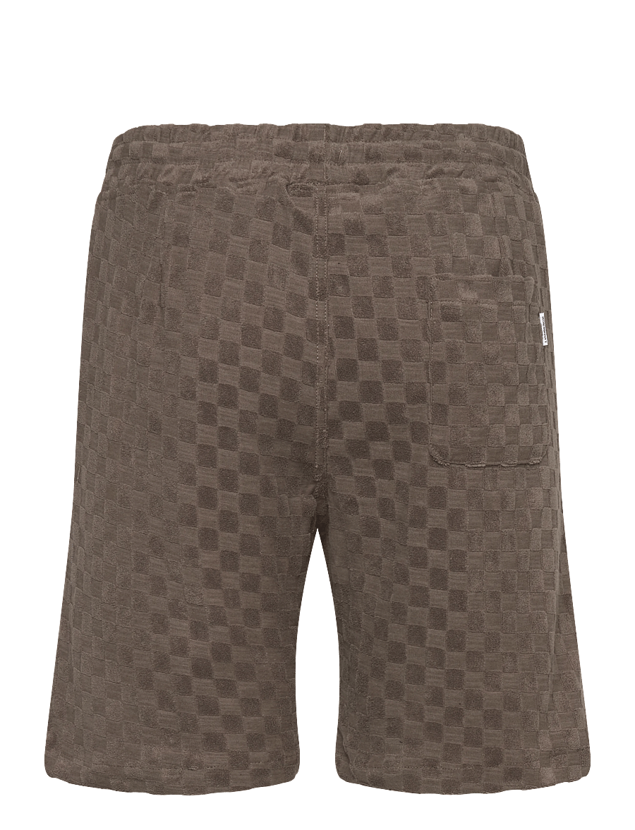 Lindbergh - Jacquard checkered towel shorts - sweatshorts - dk stone - 2
