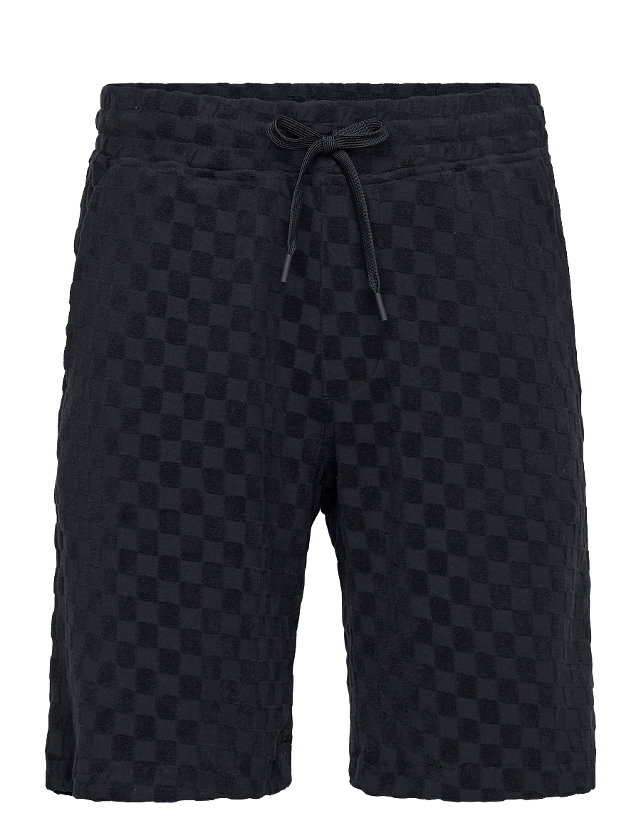 Lindbergh - Jacquard checkered towel shorts - sweatshorts - navy - 1